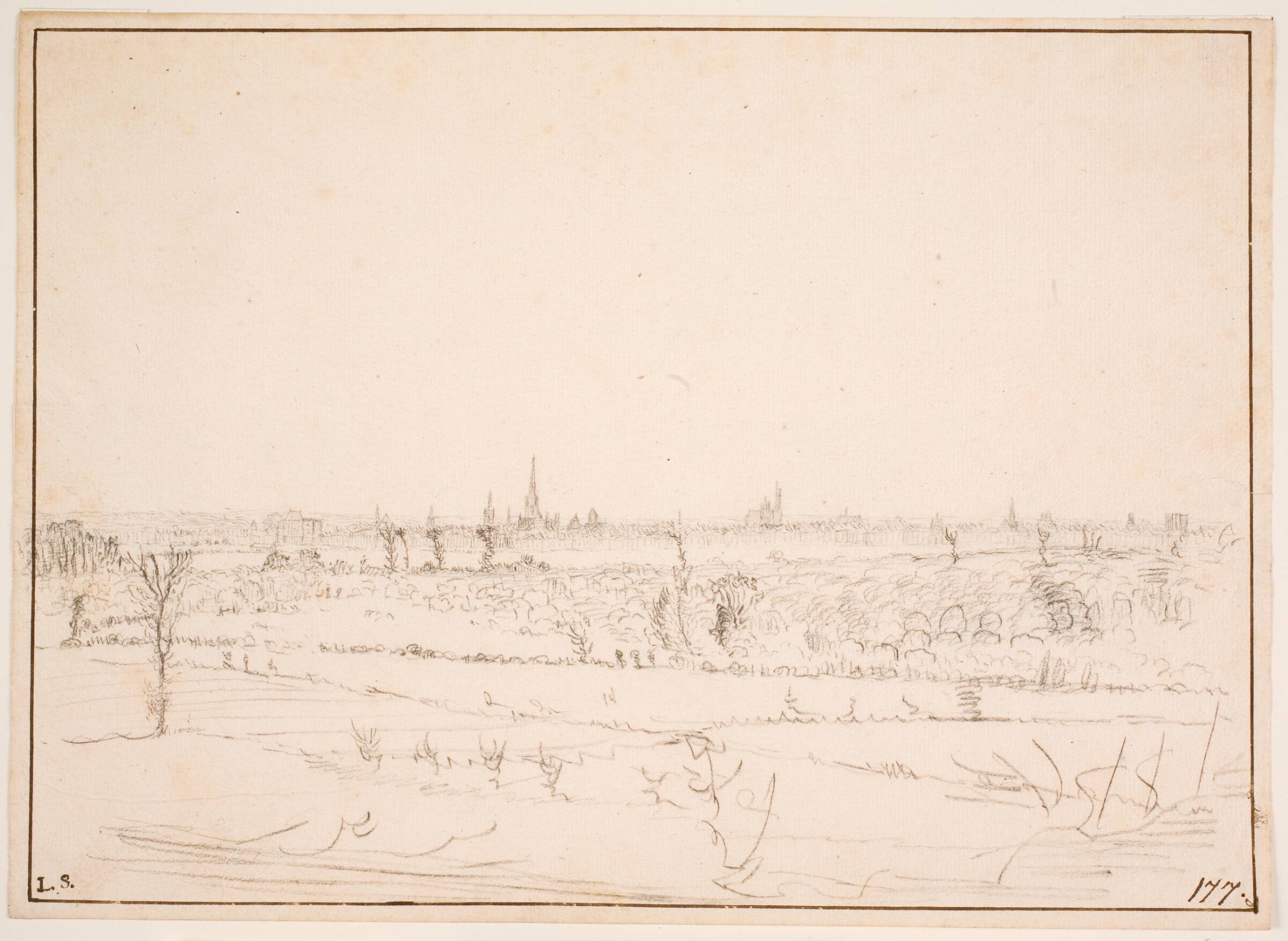 Landskab med udsigt over Bordeaux, Herman van der Hem, 1638-1649