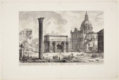 Septimius Severus' triumfbue, med SS. Martina e Luca-kirken til højre