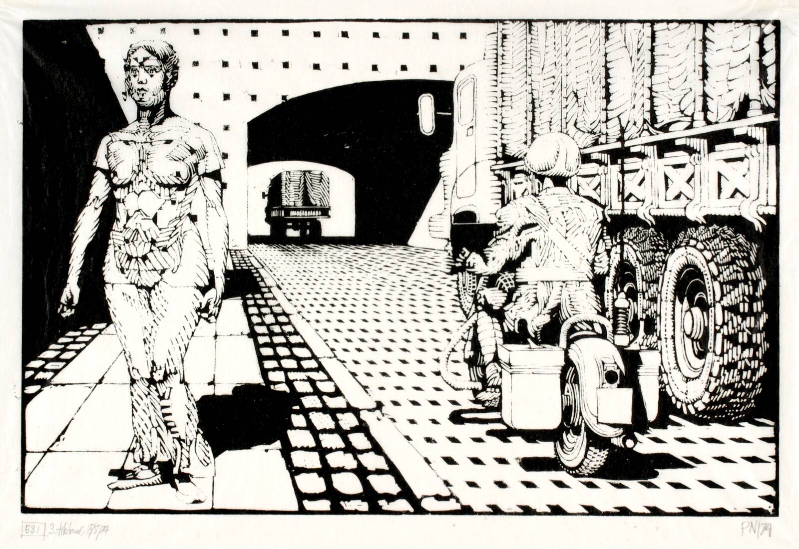 Orfeus og Eurydike III, Palle Nielsen, 1974