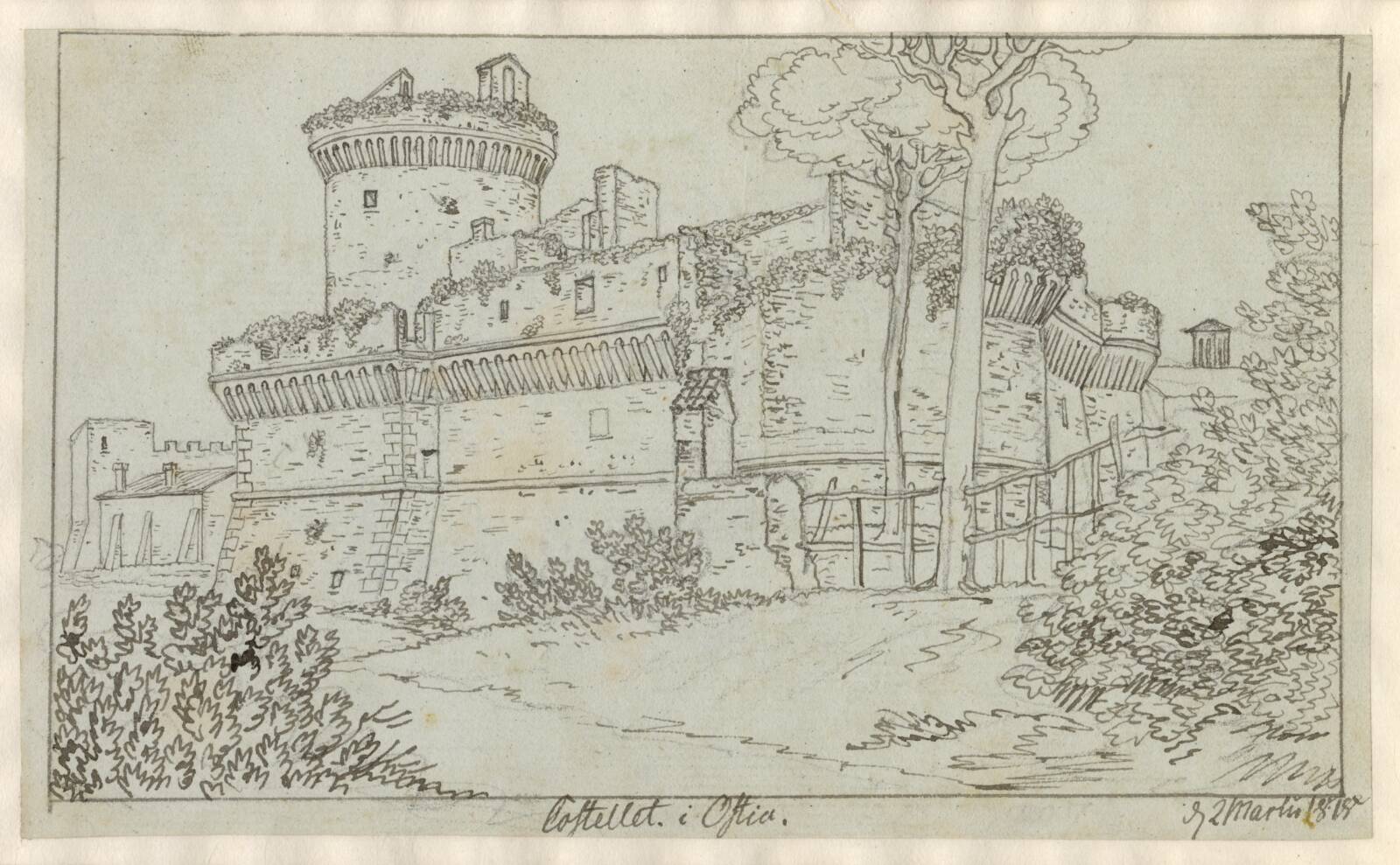 Kastellet i Ostia., C.W. Eckersberg, 1815