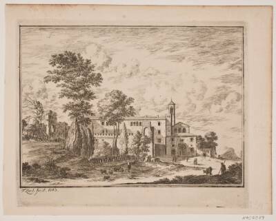 En klosterbygning midt i en italiensk landsby