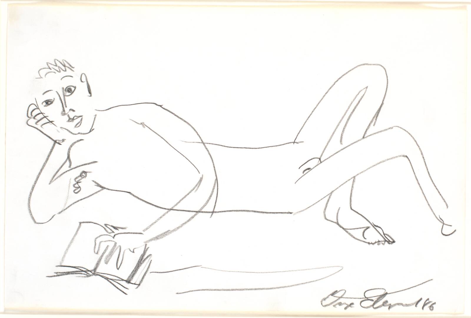 Tegning, Inge Ellegaard, 1986