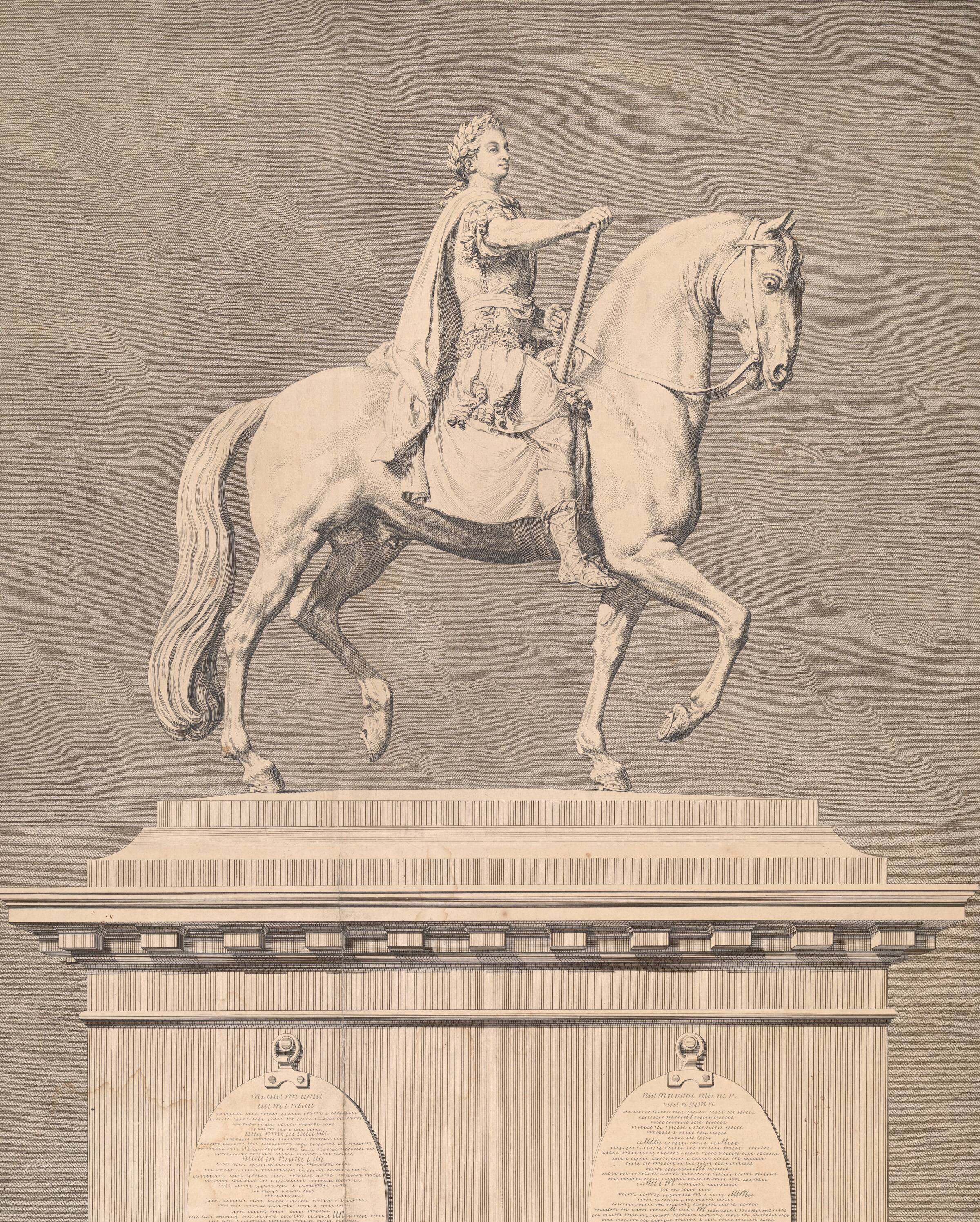 Frederik V's rytterstatue på Amalienborg Plads, J.M. Preisler, 1768-1769