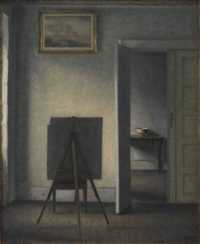 Interiør med kunstnerens staffeli