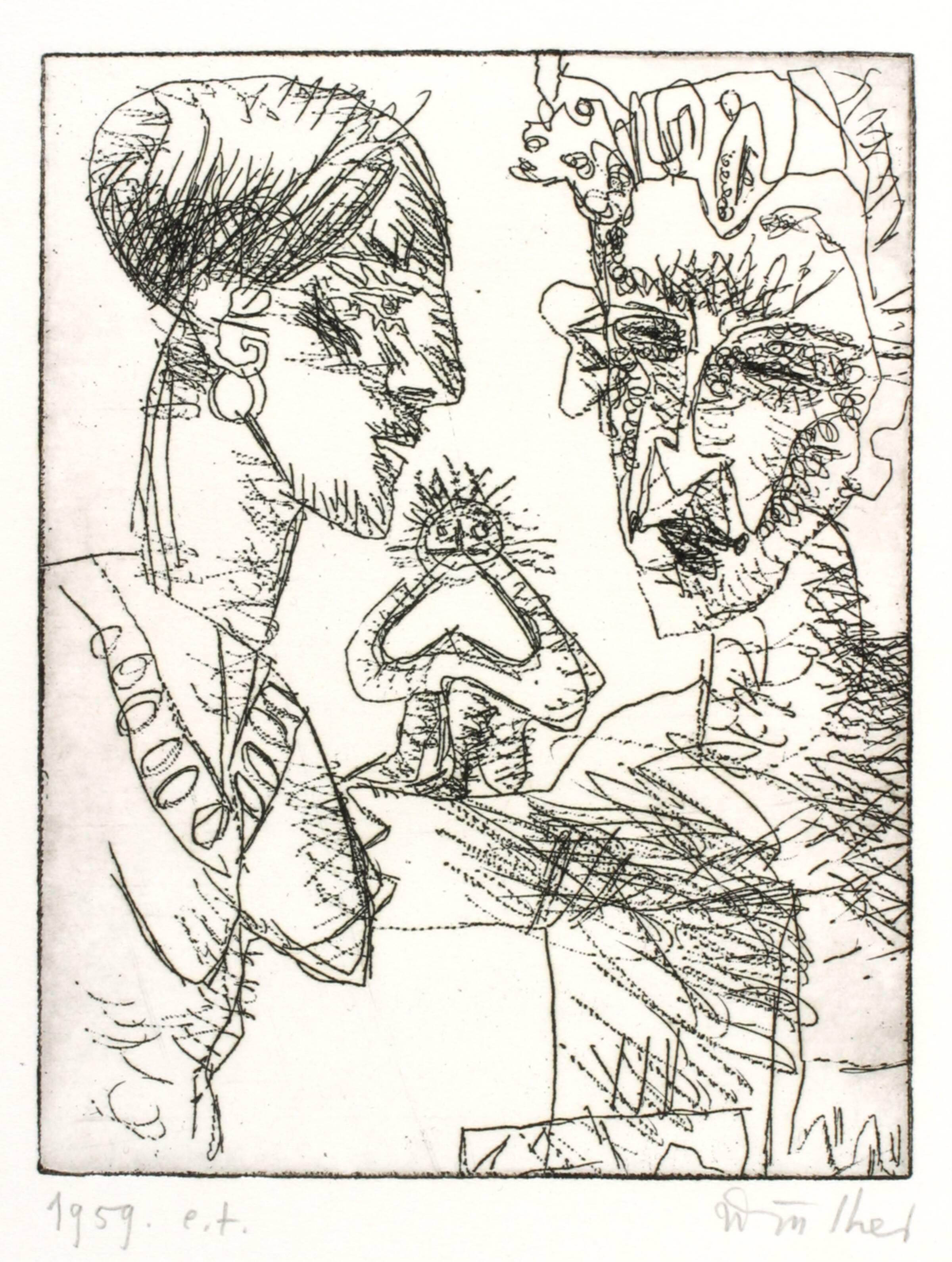 Selvportræt med Inger, Richard Winther, 1959