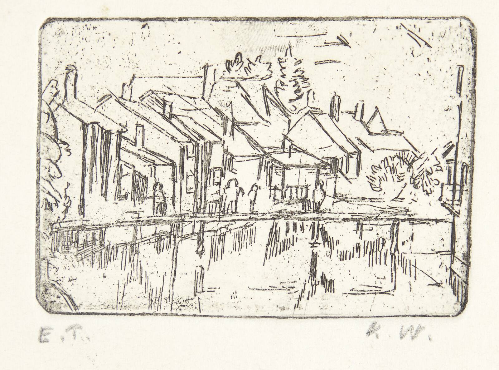 Huse ved kanal, Karen Westman, 1916-1970