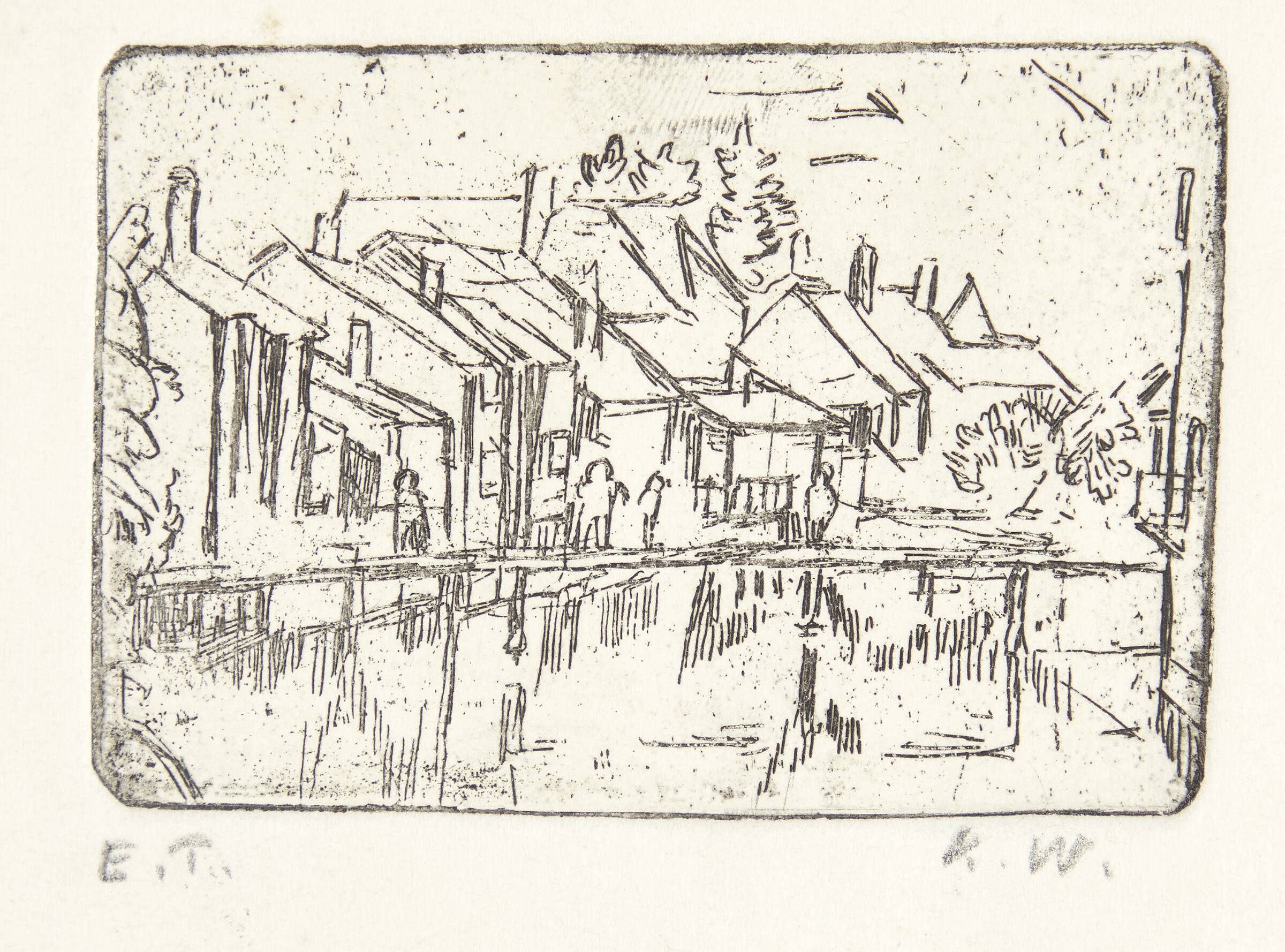 Huse ved kanal, Karen Westman, 1916-1970