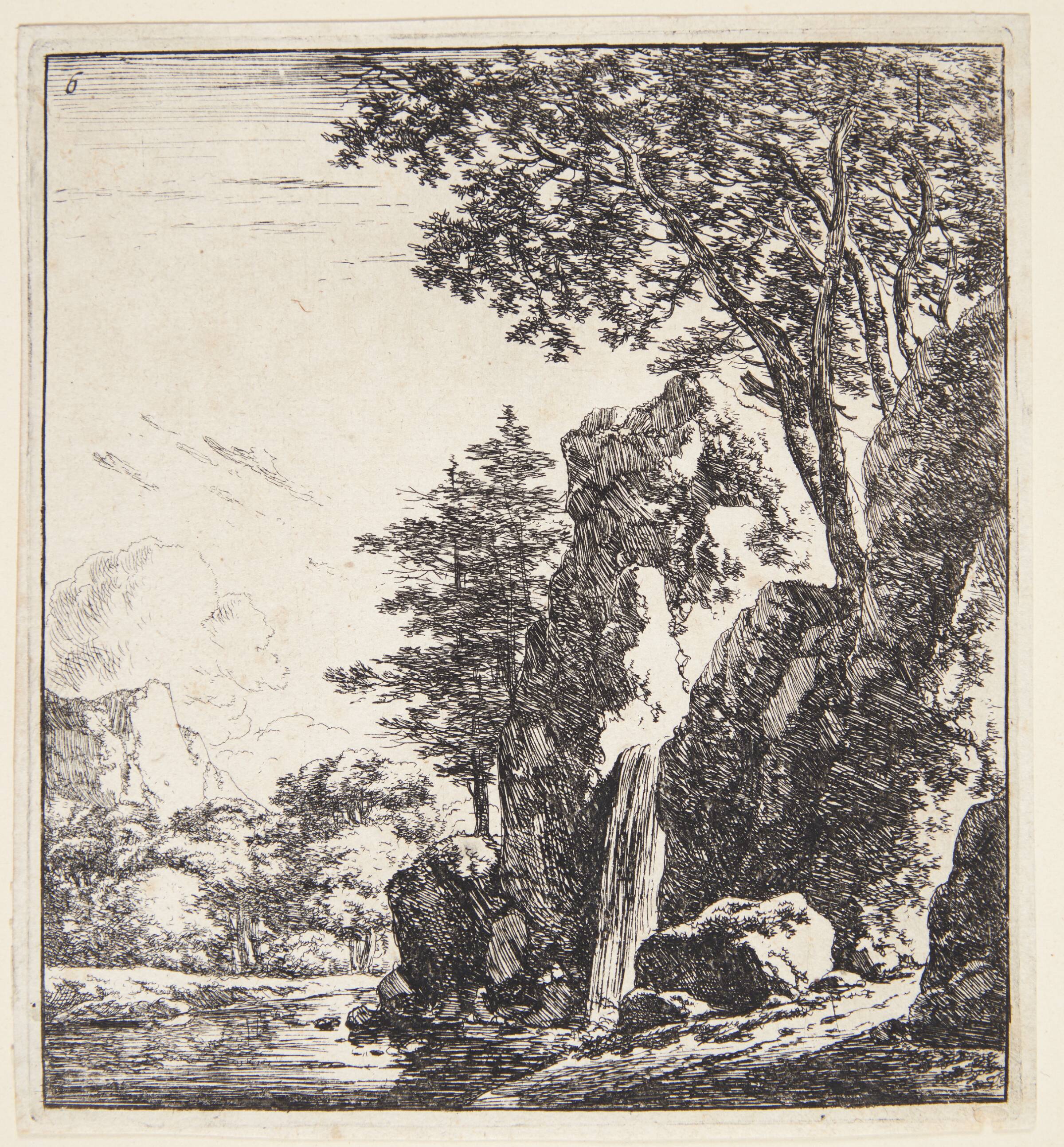 Bæk mellem to klipper, Herman Naiwincx, 1623-1670