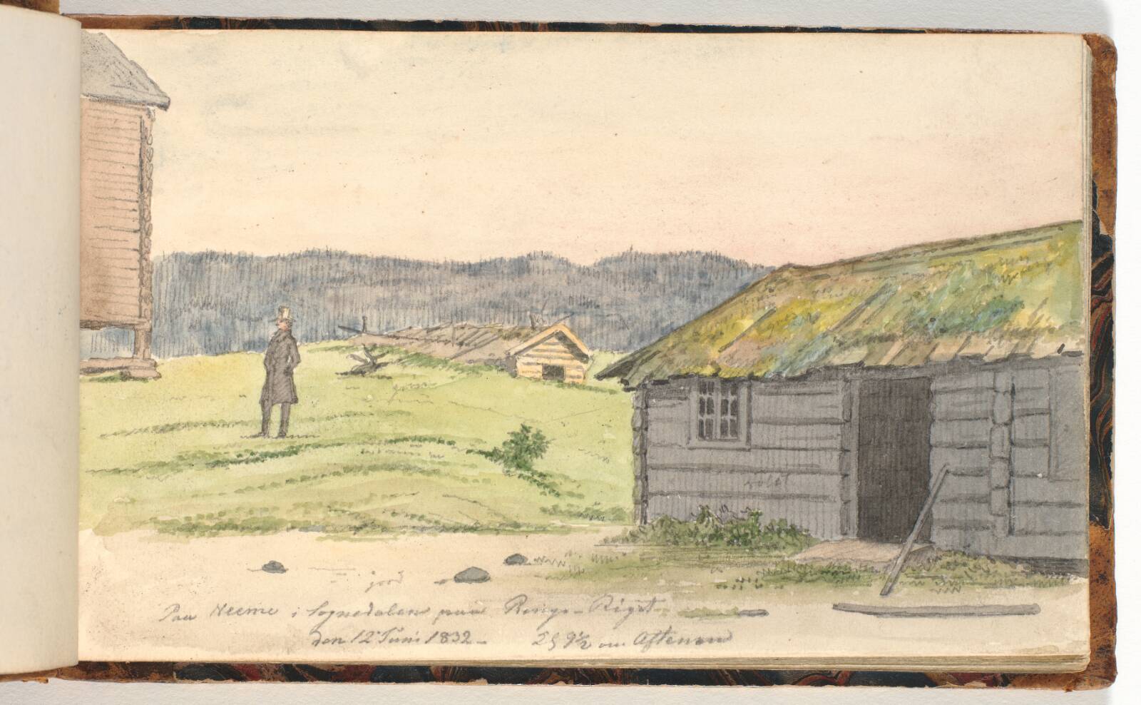 Landskab med bondegårde, Martinus Rørbye, 1832