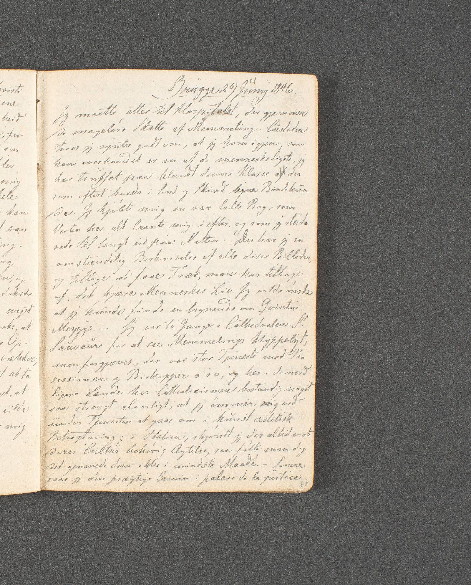 Rejsedagbog. Brügge, Johan Thomas Lundbye, 1846