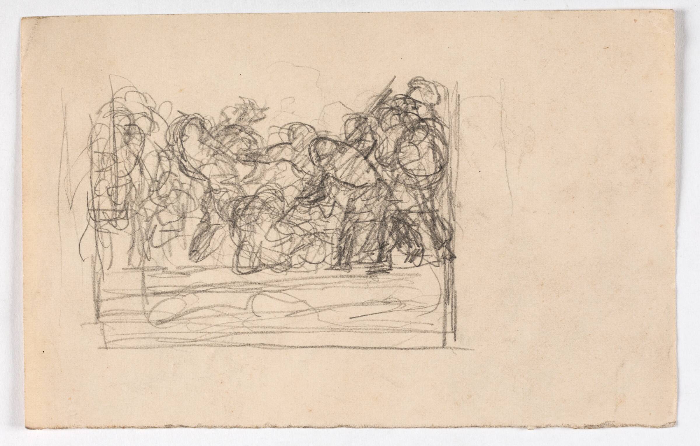Kompositionsstudie med mange figurer, Oluf Hartmann, 1879-1910