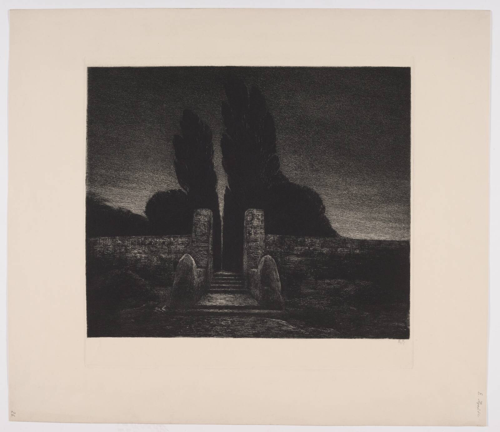 En Kirkegaard. Aften, Emil Krause, 1904