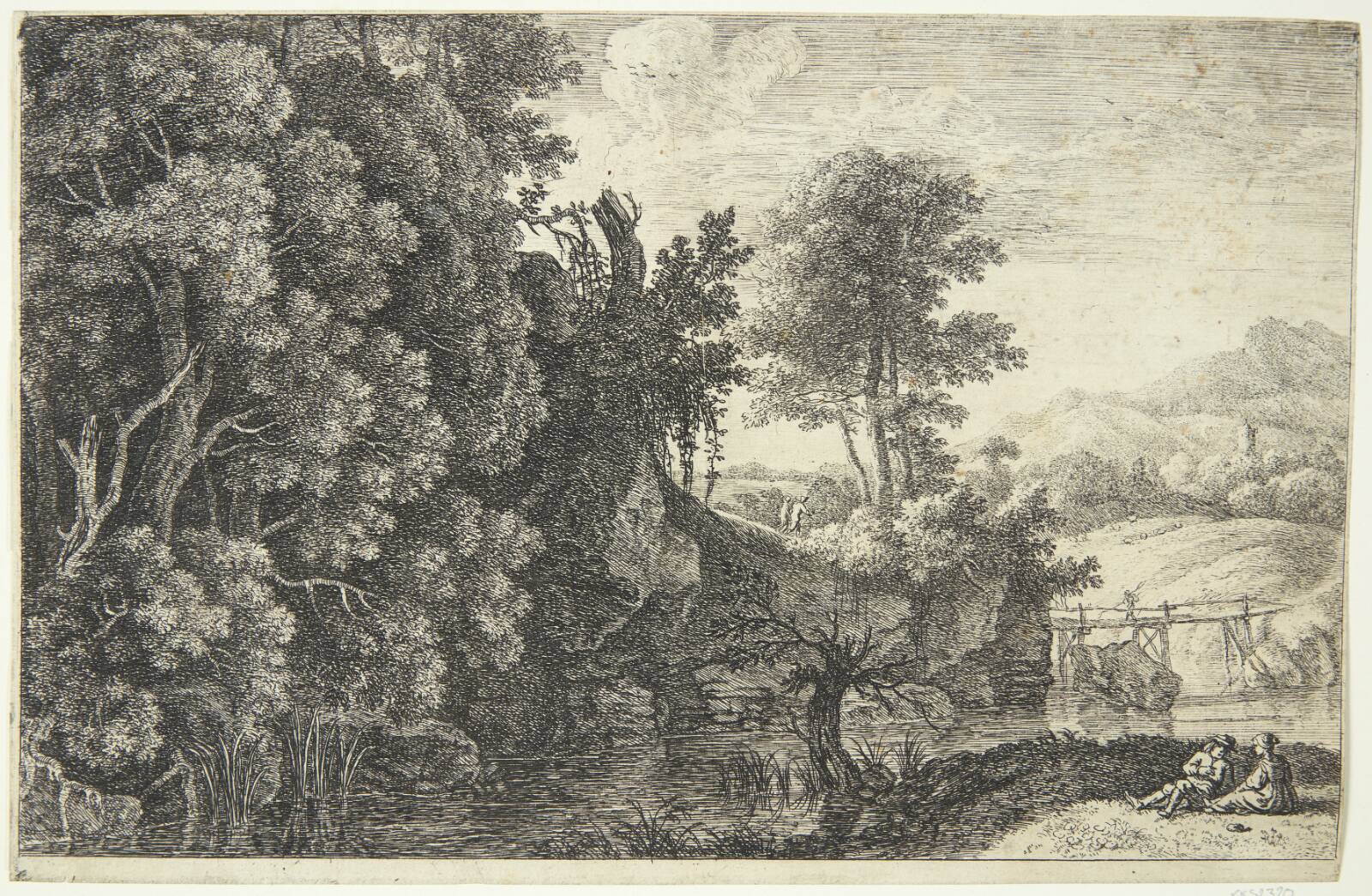 Den lille træbro, Herman van Swanevelt, 1603-1655
