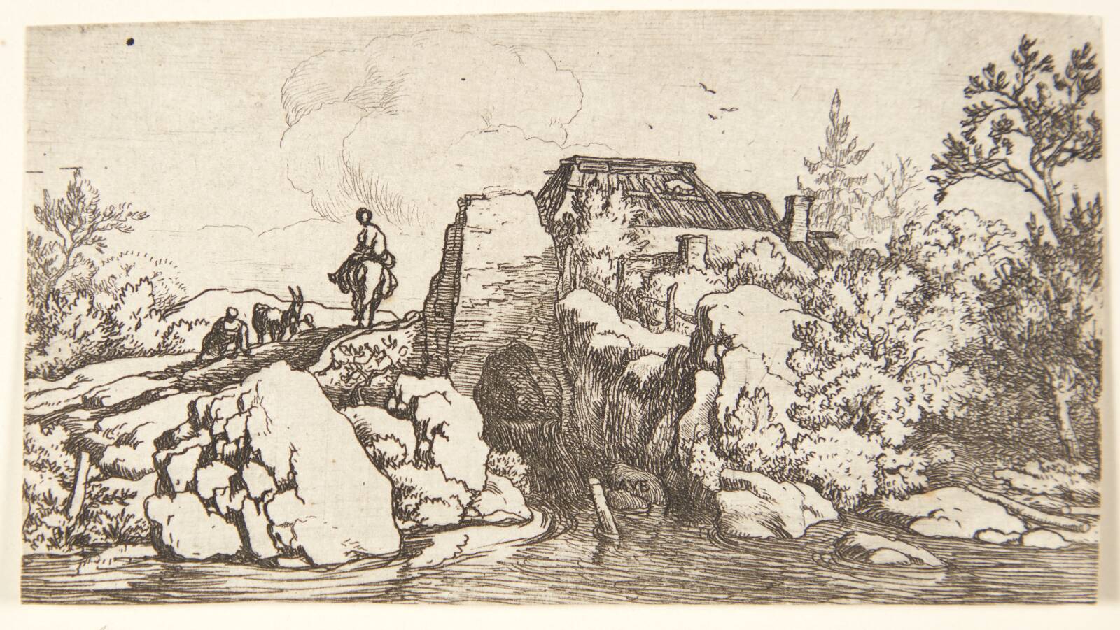 Rytter på en stenbro, Allaert van Everdingen, 1621-1675