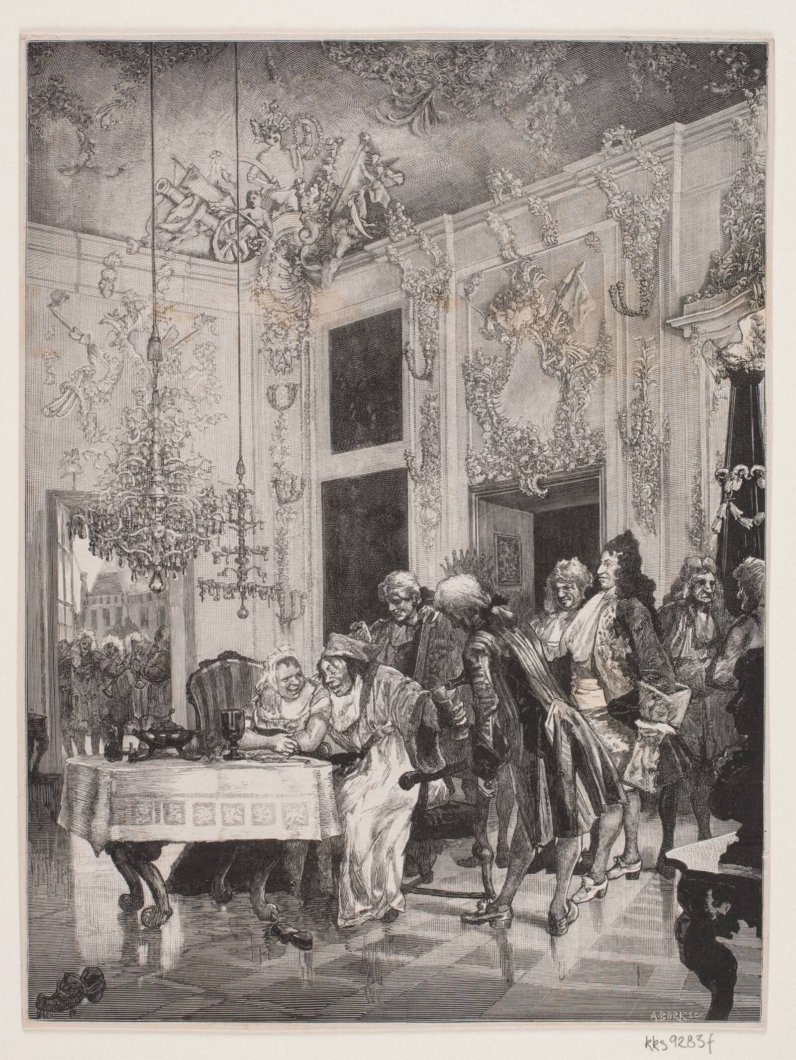 Illustration til "Jeppe på bjerget", André Bork, 1854-1932