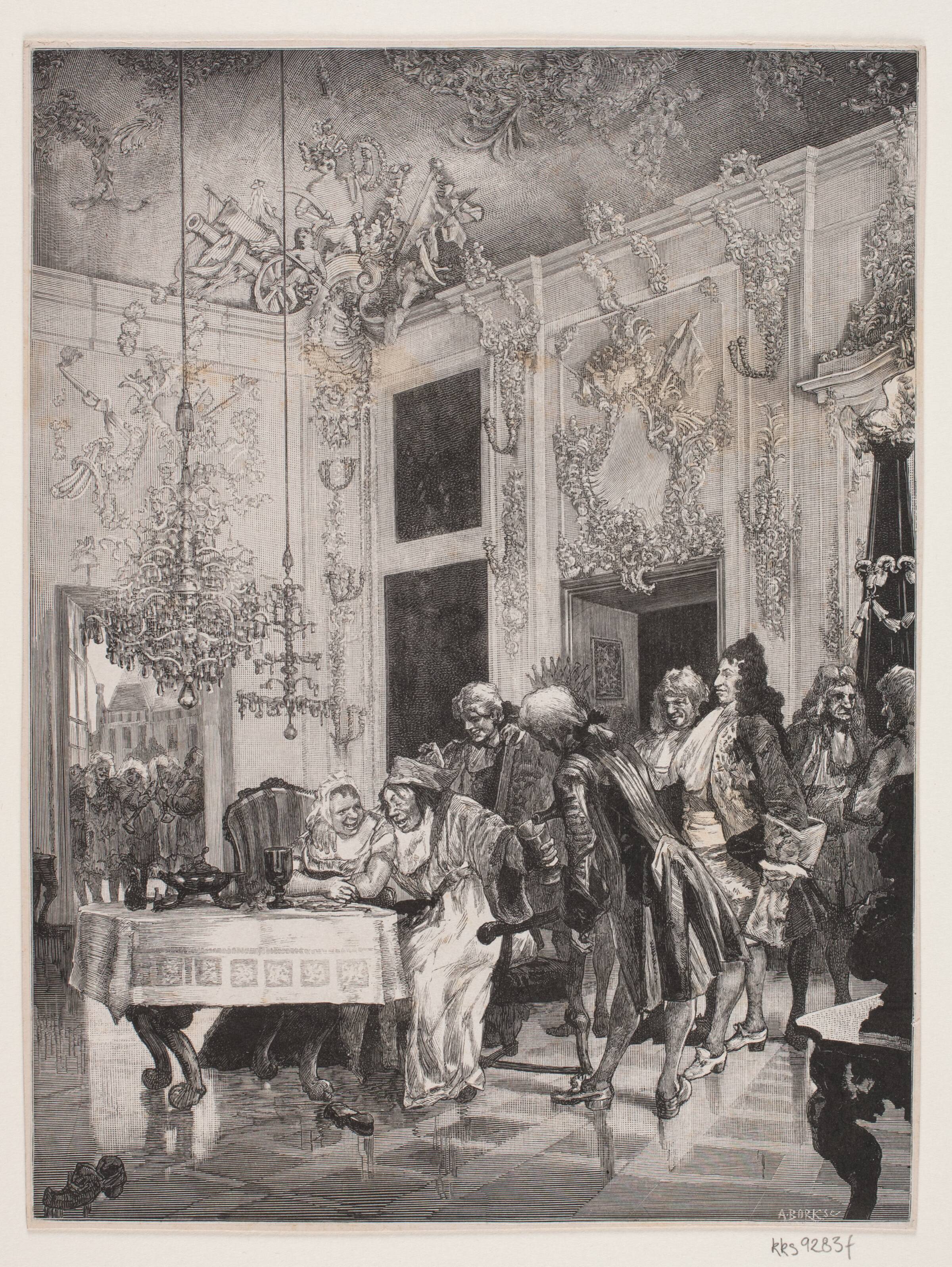 Illustration til "Jeppe på bjerget", André Bork, 1854-1932
