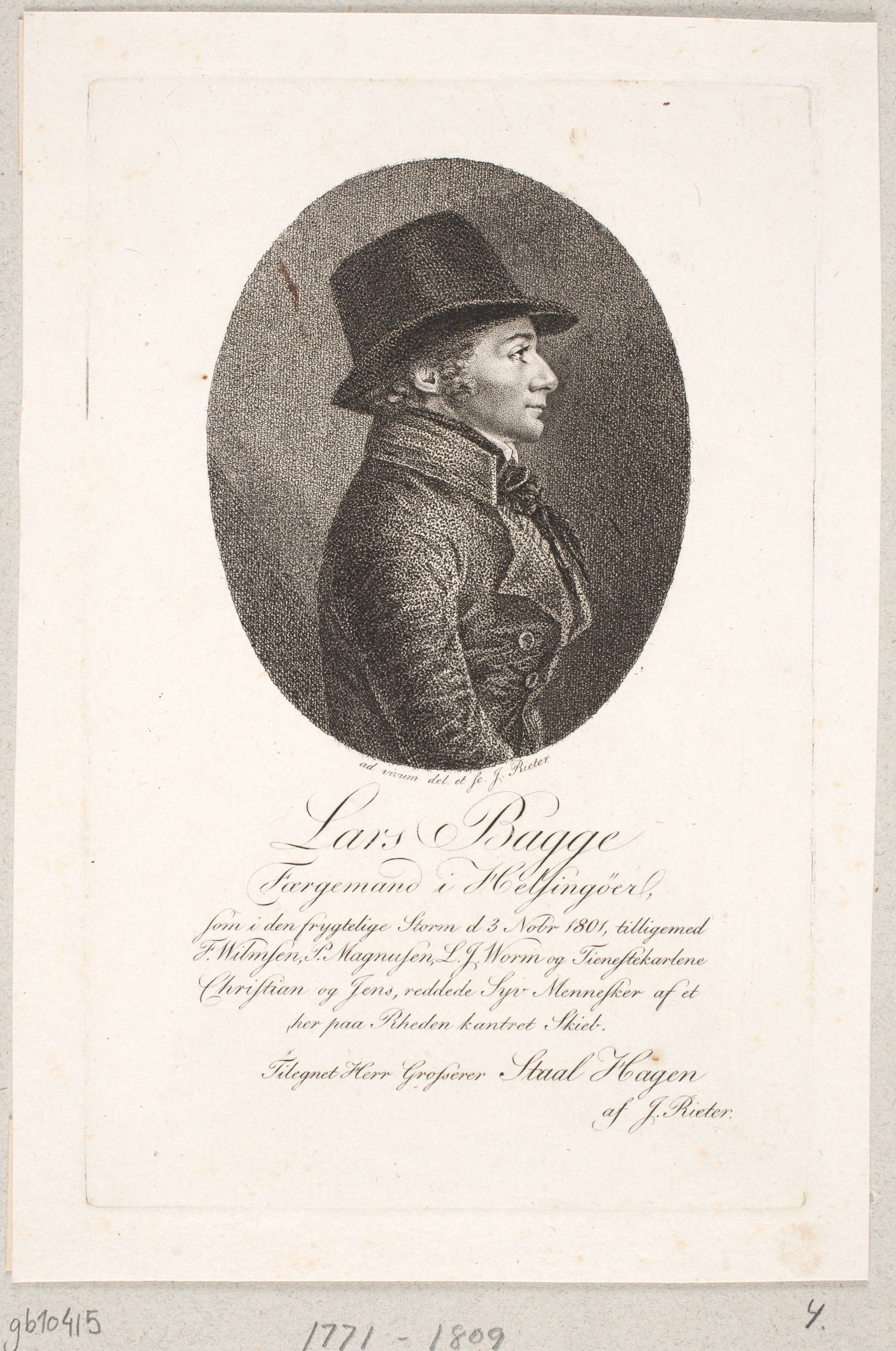 Færgemanden Lars Bagge, Jacob Rieter, 1758-1823