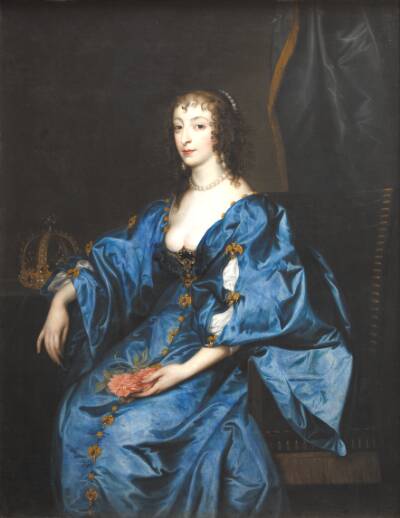 Portræt af dronning Henriette, kong Carl den førstes gemalinde