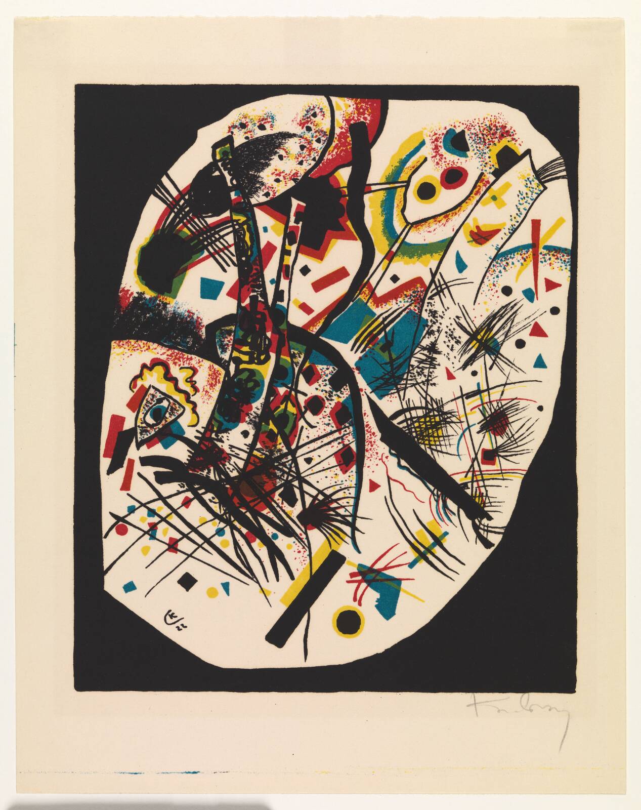 Planche III fra mappen Kleine Welten, by Wassily Kandinsky, 1922