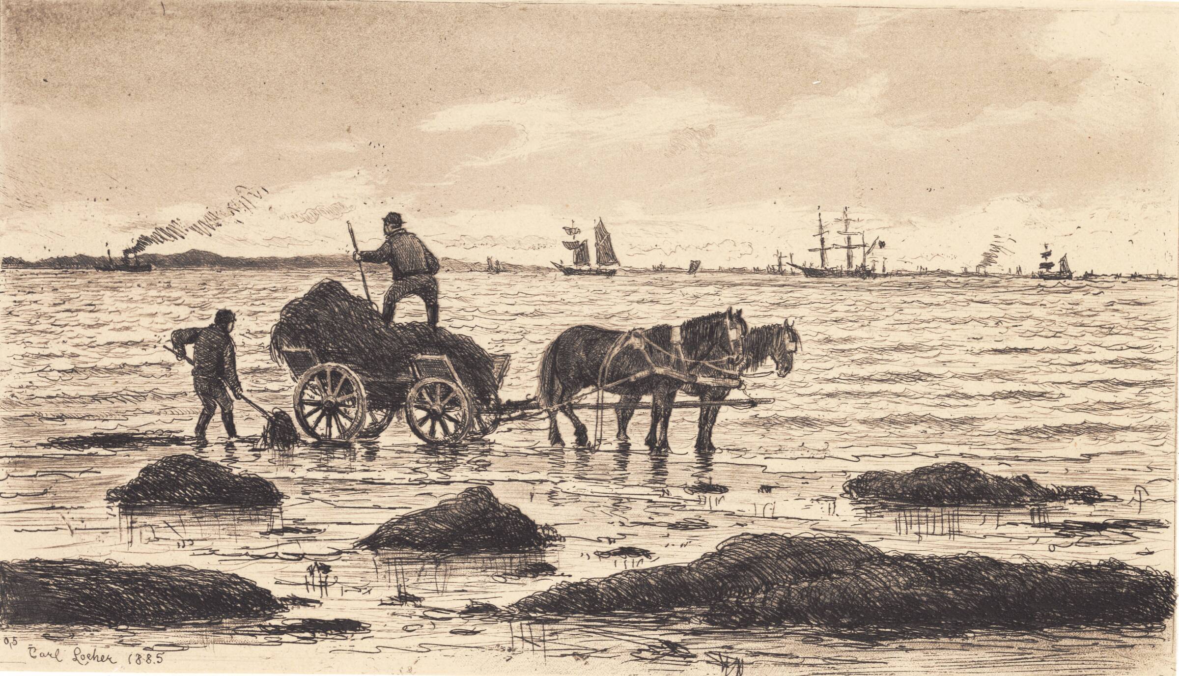 Bønder kører tang, Carl Locher, 1885