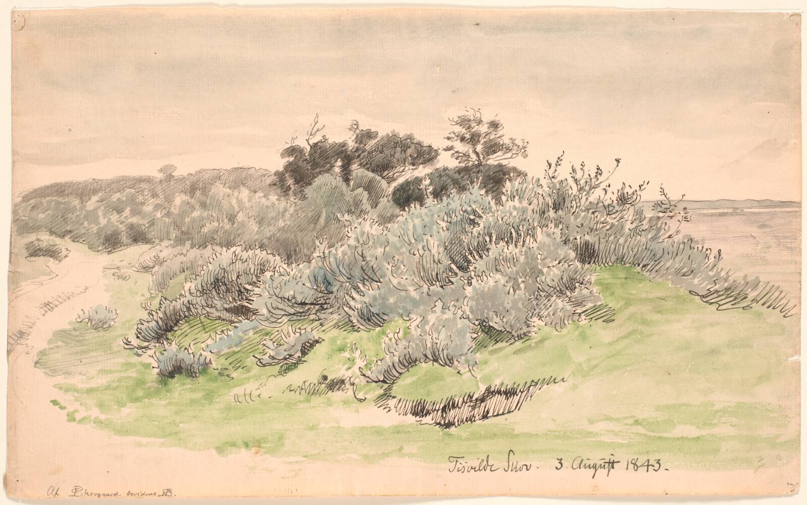 Landskab med krat., P.C. Skovgaard, 1843