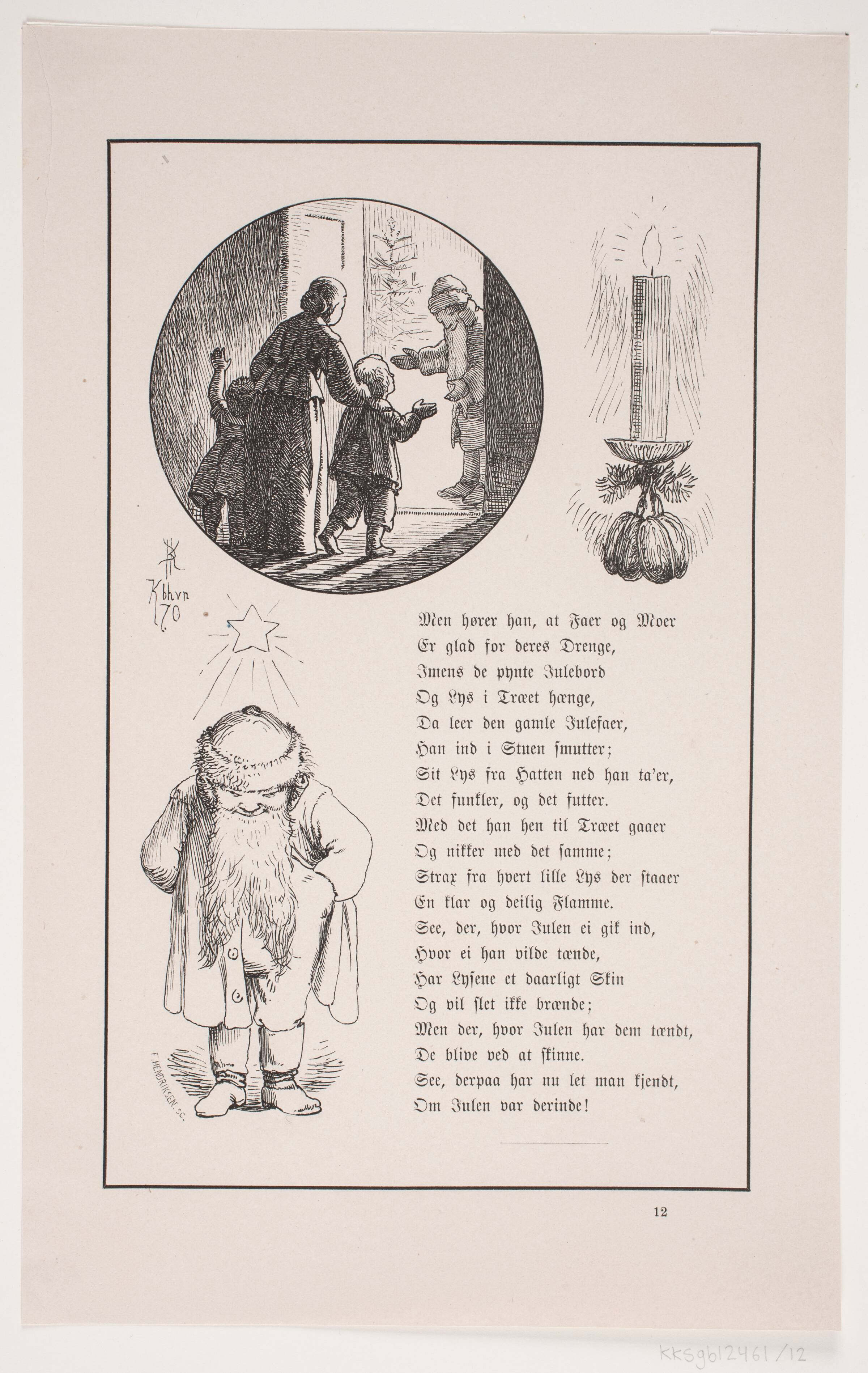 Illustration til Johan Krohn, "Peters jul", F. Hendriksen, 1870