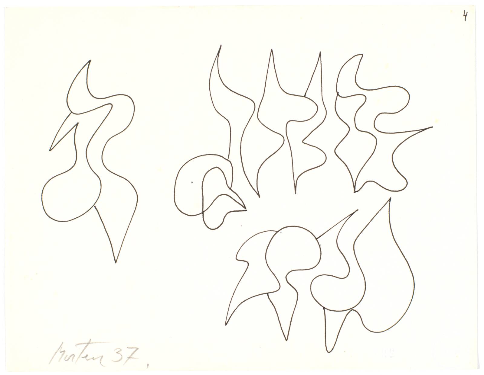 Biomorfe figurationer, Richard Mortensen, 1938-1940