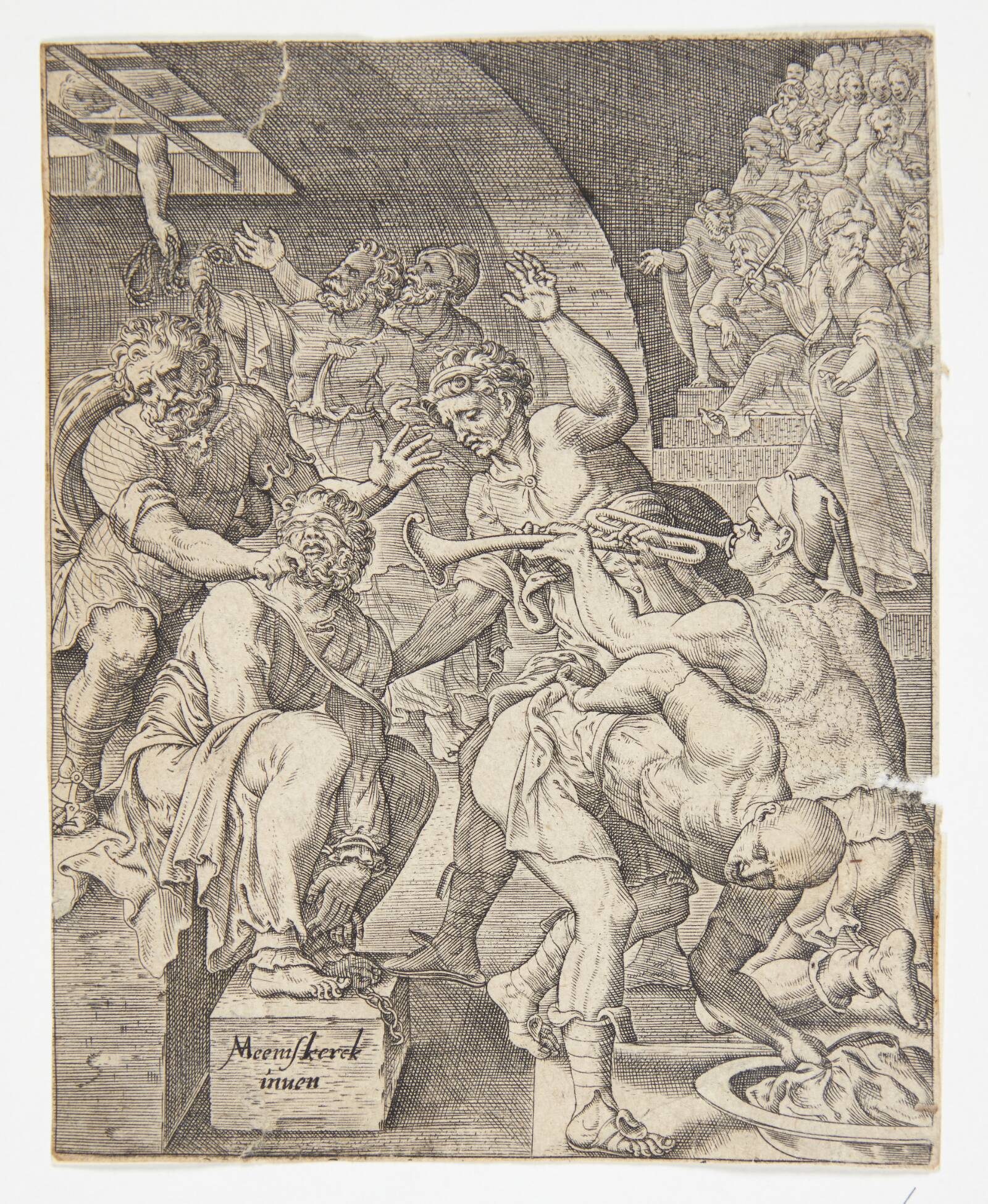 Jesus spottes af rådet, Ubekendt, 1568