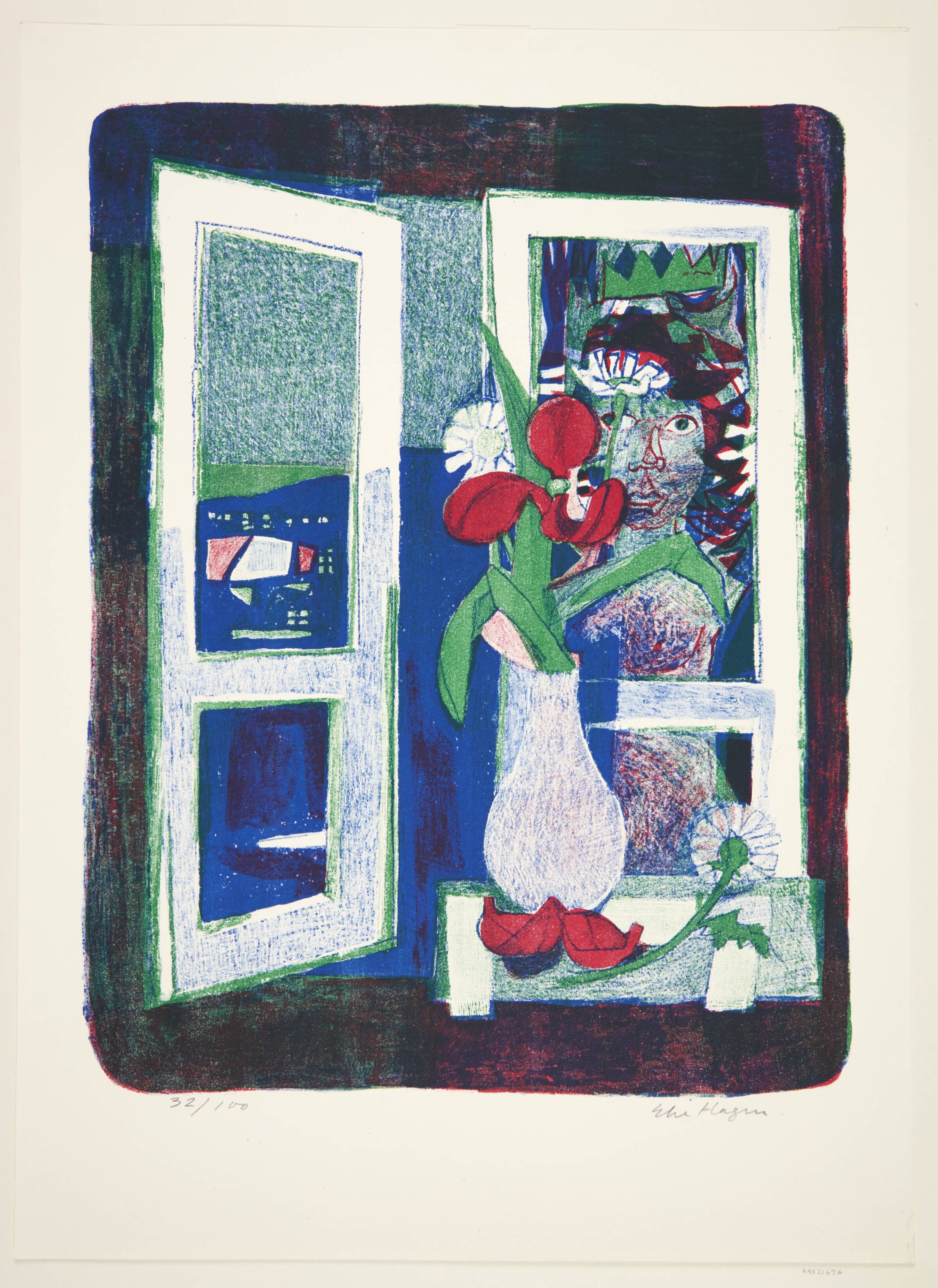Åbentstående vindue, Else Hagen, 1945-1955