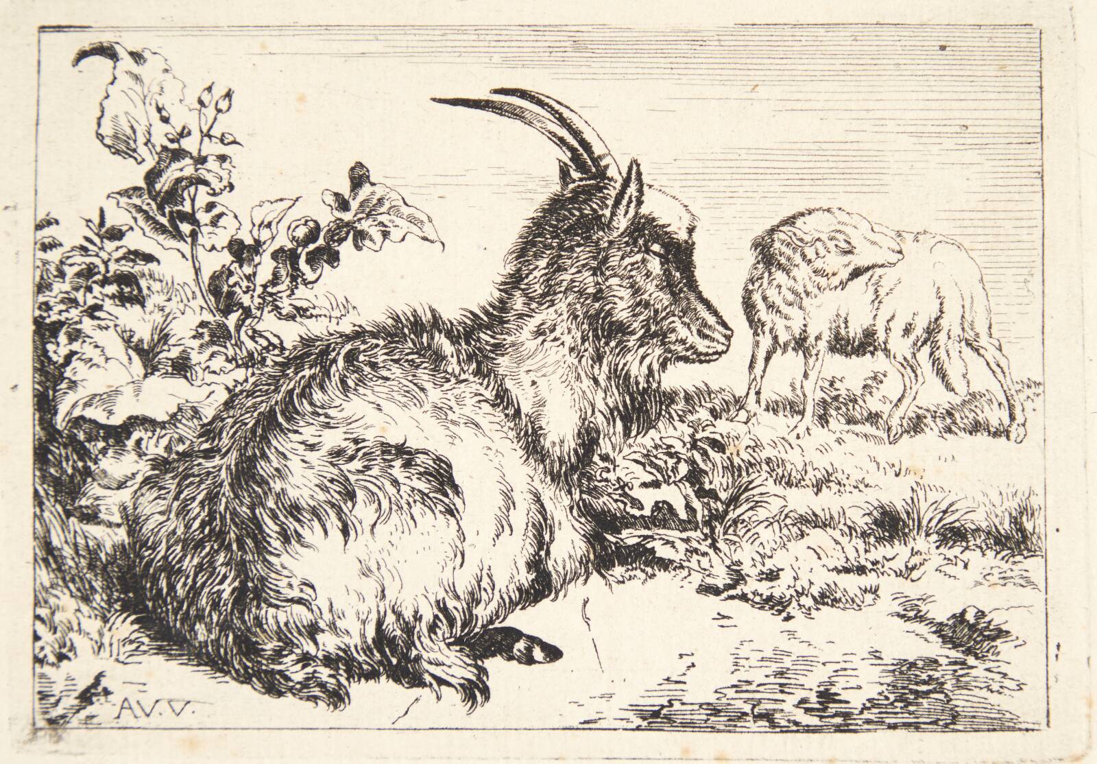 Liggende ged, Benjamin Phelps Gibbon, 1802-1851