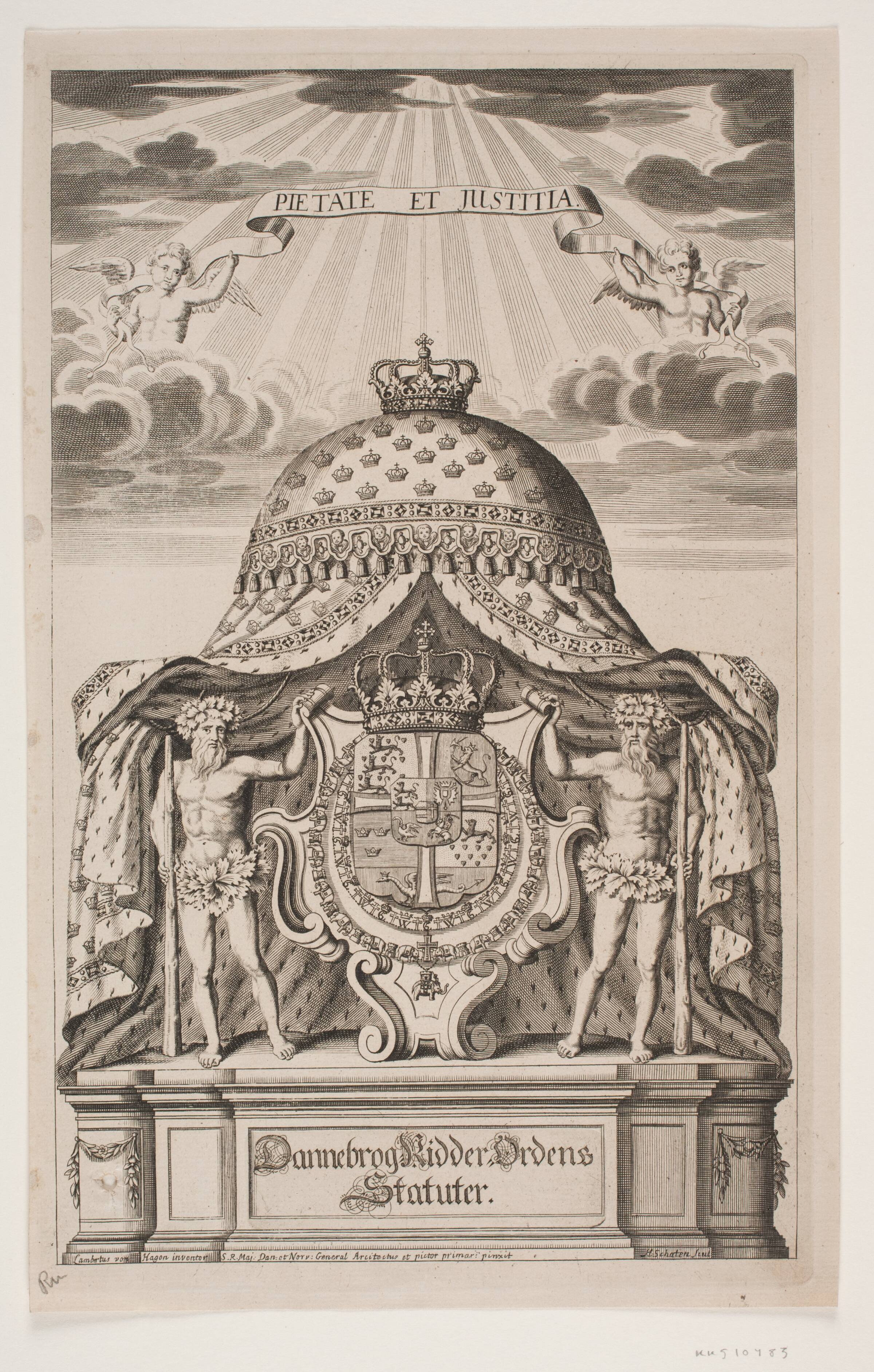 Titelblad til Elefant-Ridderordenens Statutter, Hubert Schaten, 1693