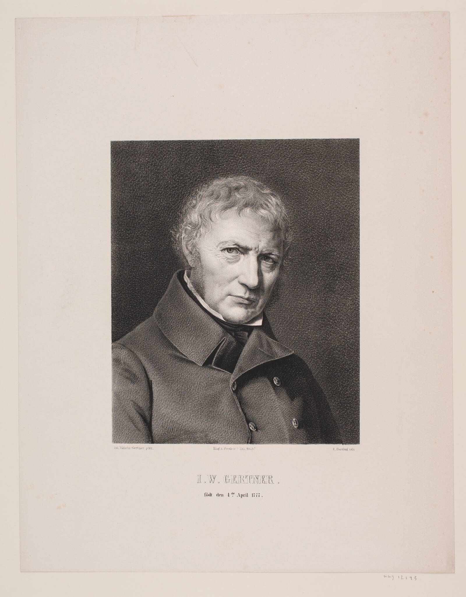 Blokdrejer J. W. Gertner, Edvard Fortling, 1834-1866