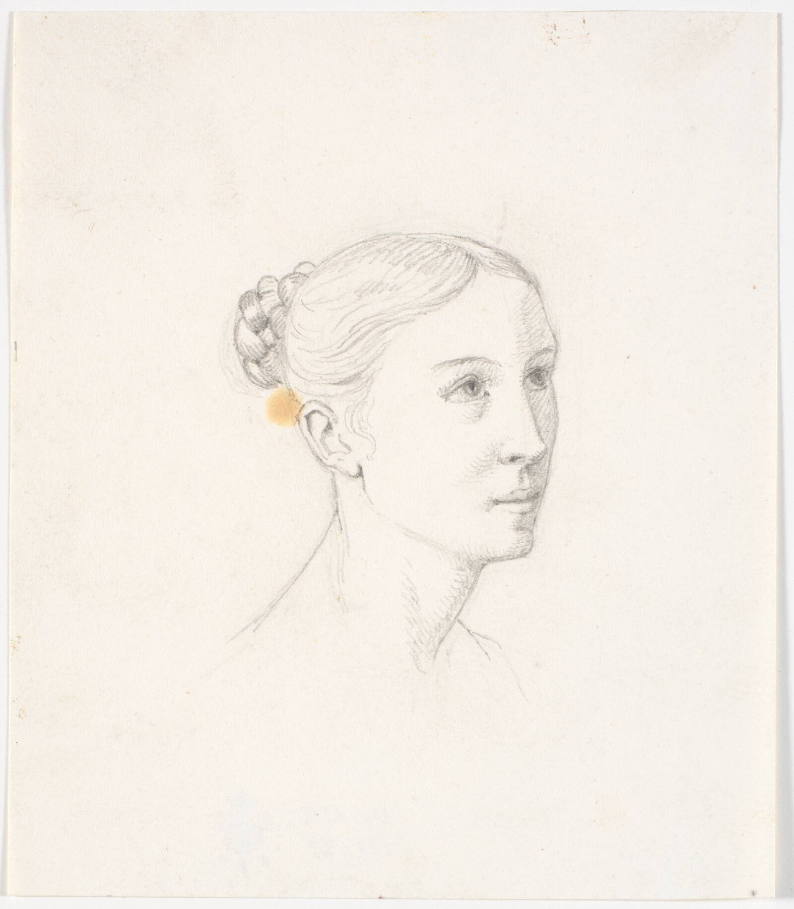 Kvindehoved i 3/4 profil mod højre, Martinus Rørbye, 1819