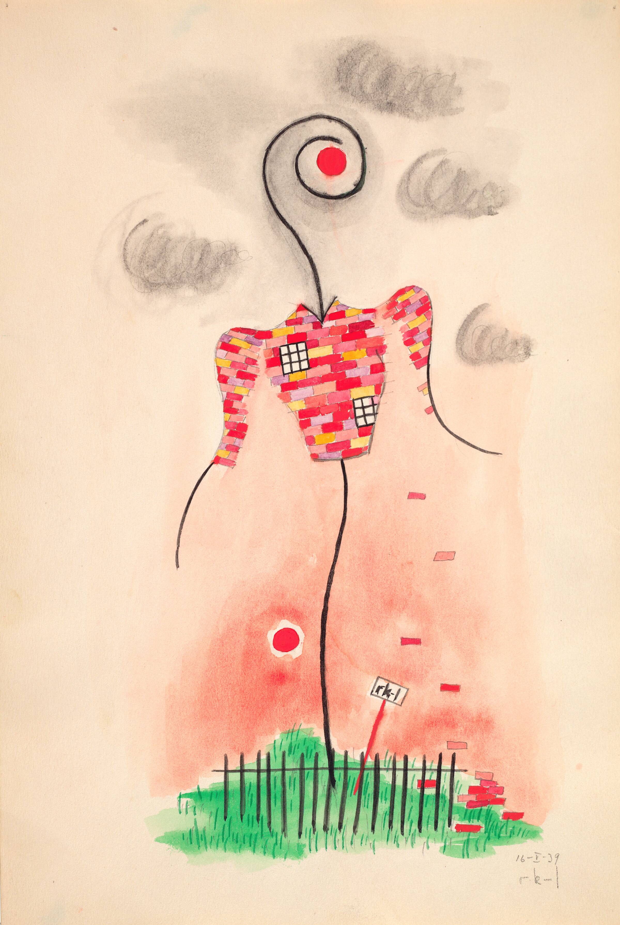 Surrealistisk kvindefigur, Rita Kernn-Larsen, 1939