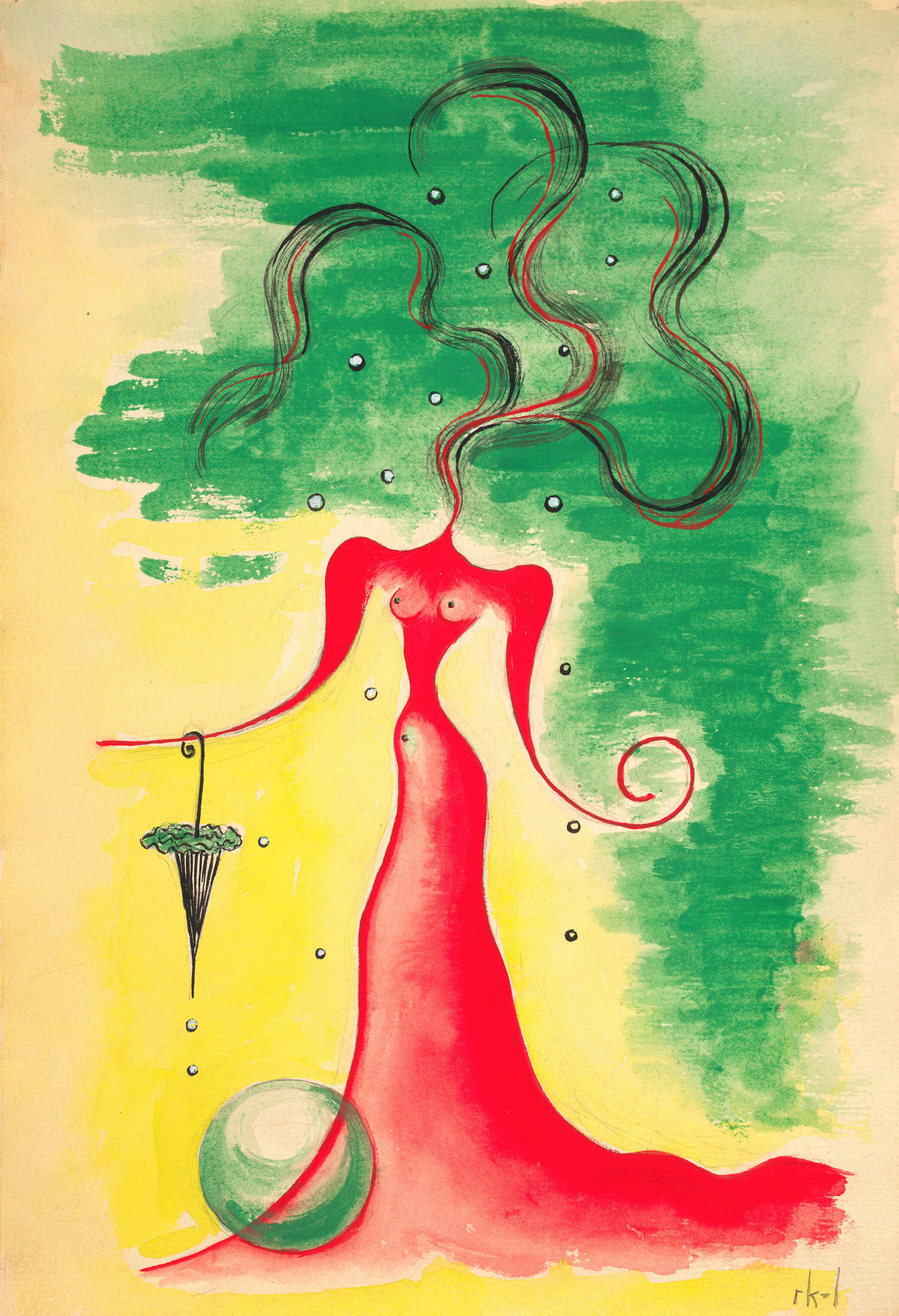 Surrealistisk kvindefigur, Rita Kernn-Larsen, 1939