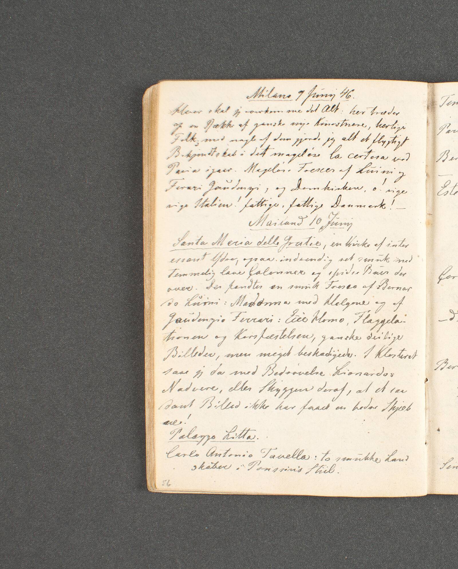 Rejsedagbog. Milano, Johan Thomas Lundbye, 1846