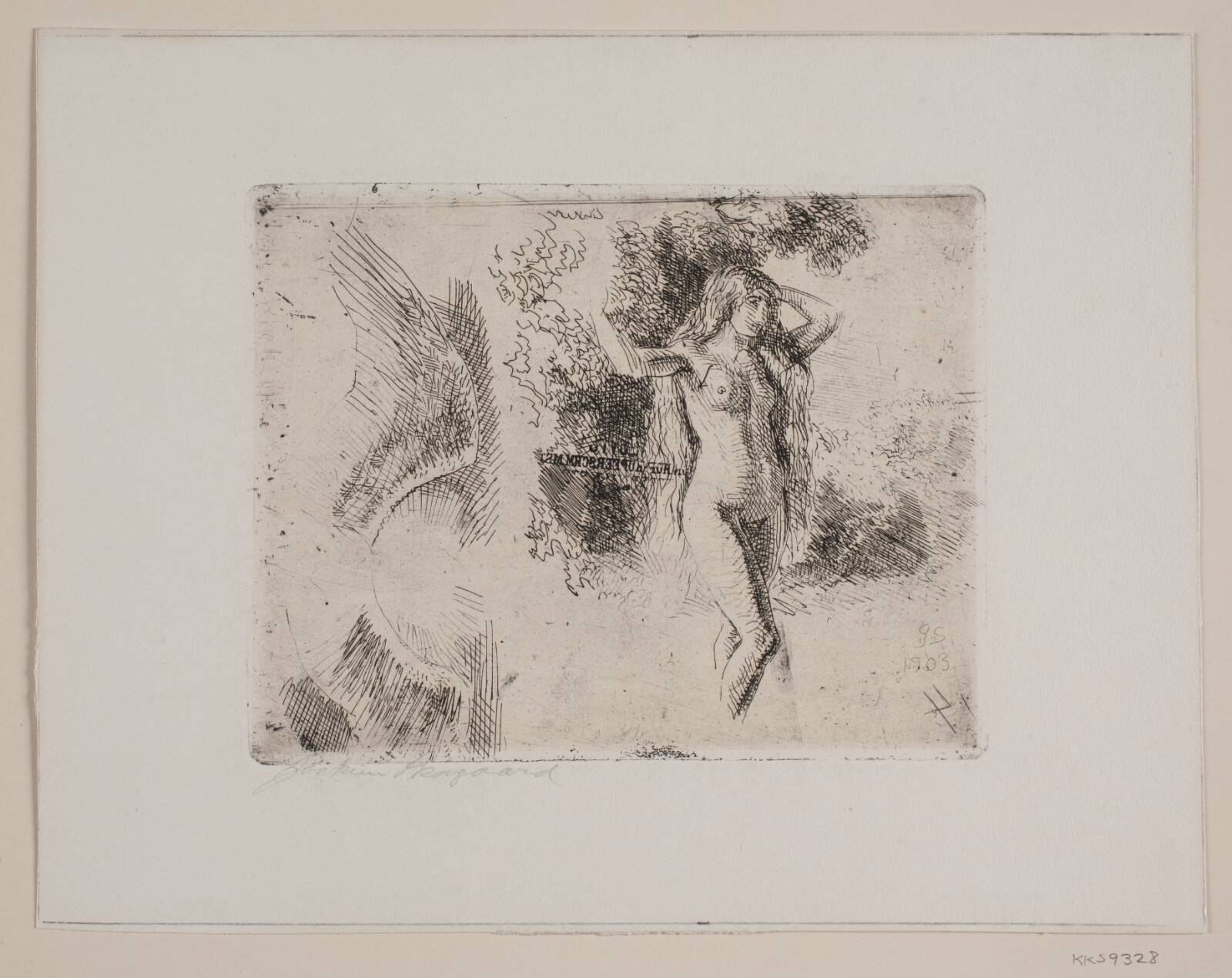 Prøveblad med Evafigur, Joakim Skovgaard, 1903
