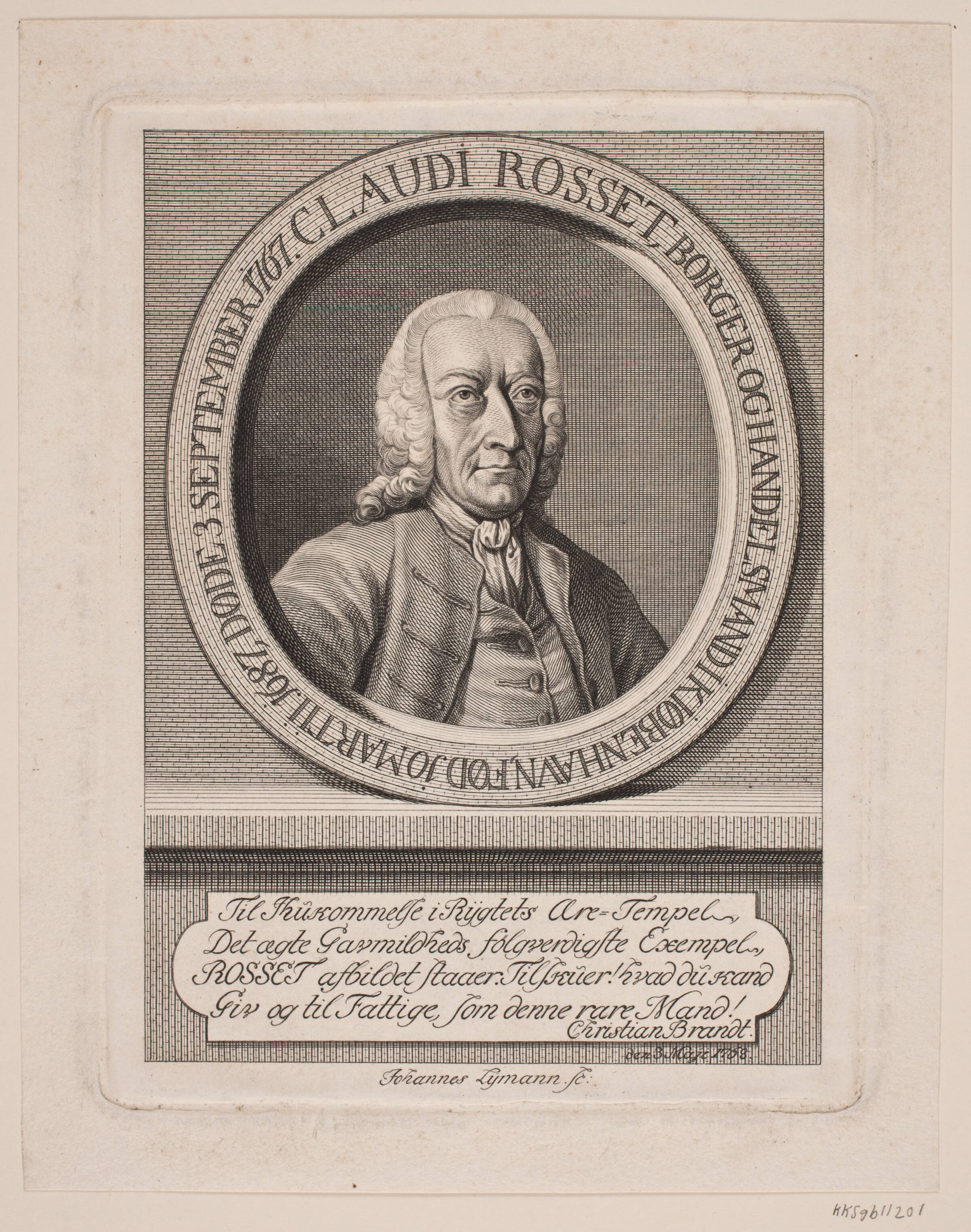 Claude Rosset, Johan Samuel Lymann, 1768