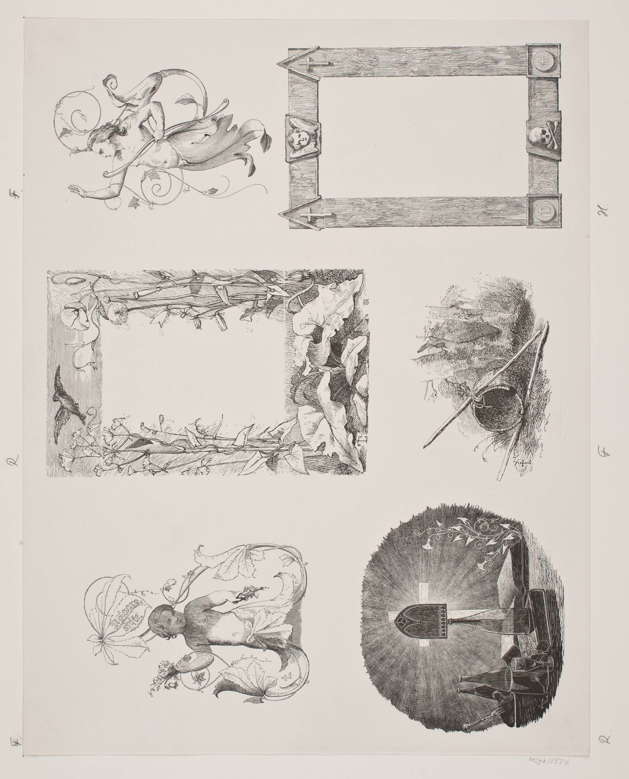 Seks træsnit efter J. Th. Lundbye. Medlemsblad fra Den Danske Radeerforening, Carl Peter Theodor Rothweiler, 1840-1849