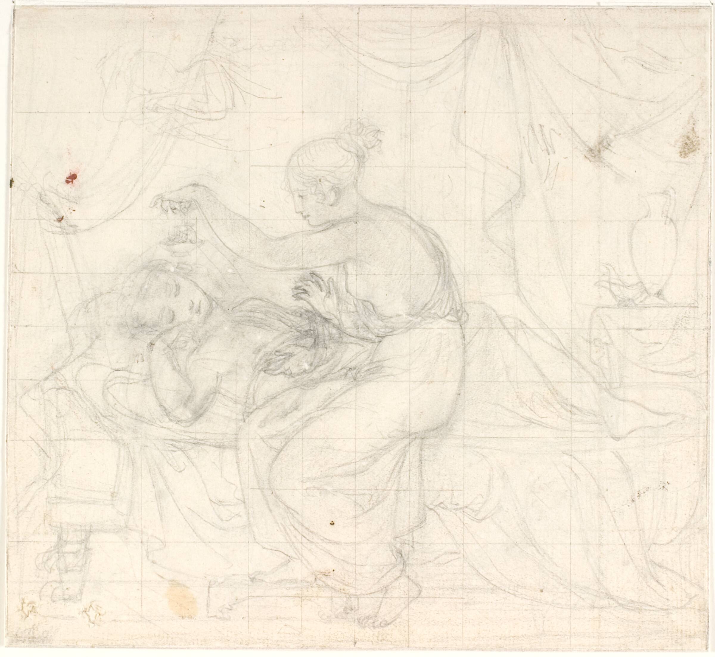 Psyche betragter den sovende Amor, C.G. Kratzenstein Stub, 1815