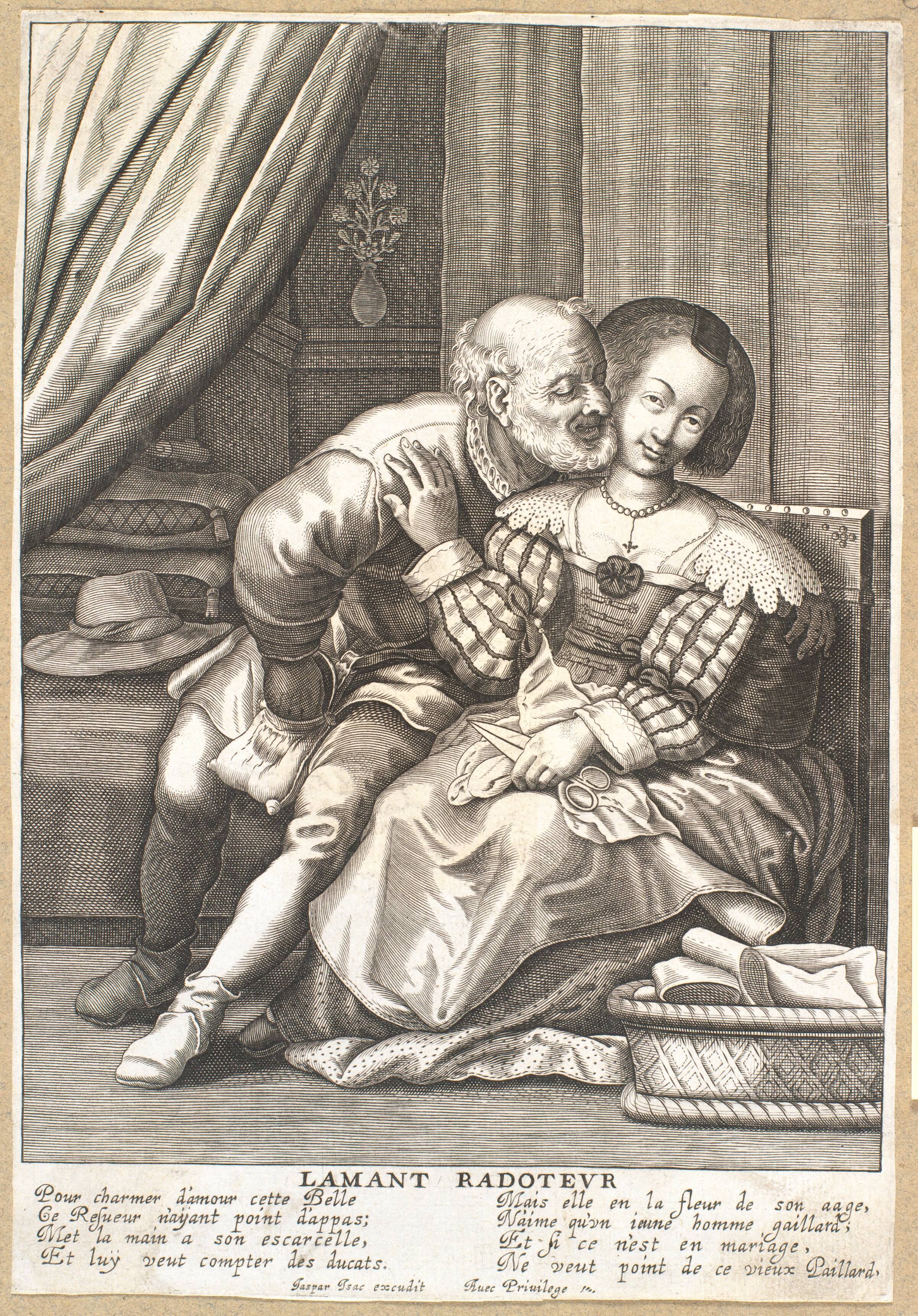 L'amant radoteur. Gammel mand hos en ung kvinde, Неизвестный художник, 1597-1654