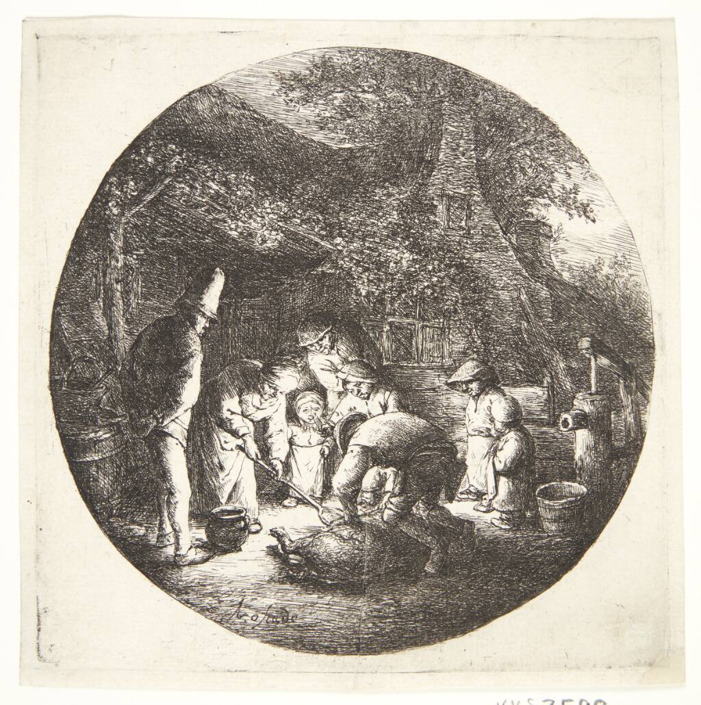 Svinet slagtes, Adriaen van Ostade, 1642