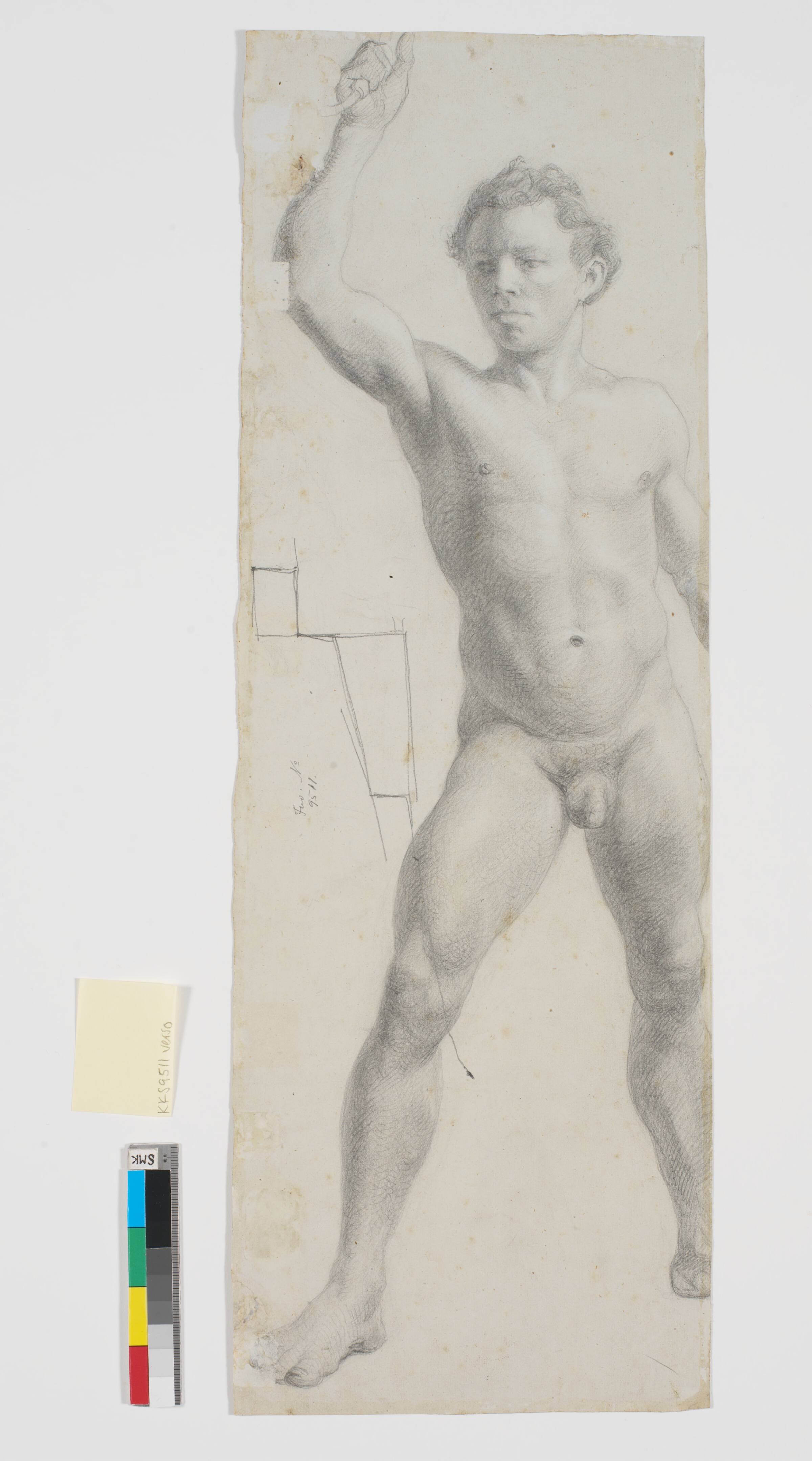 Stående mandlig model, Theodor Philipsen, 1860-1864