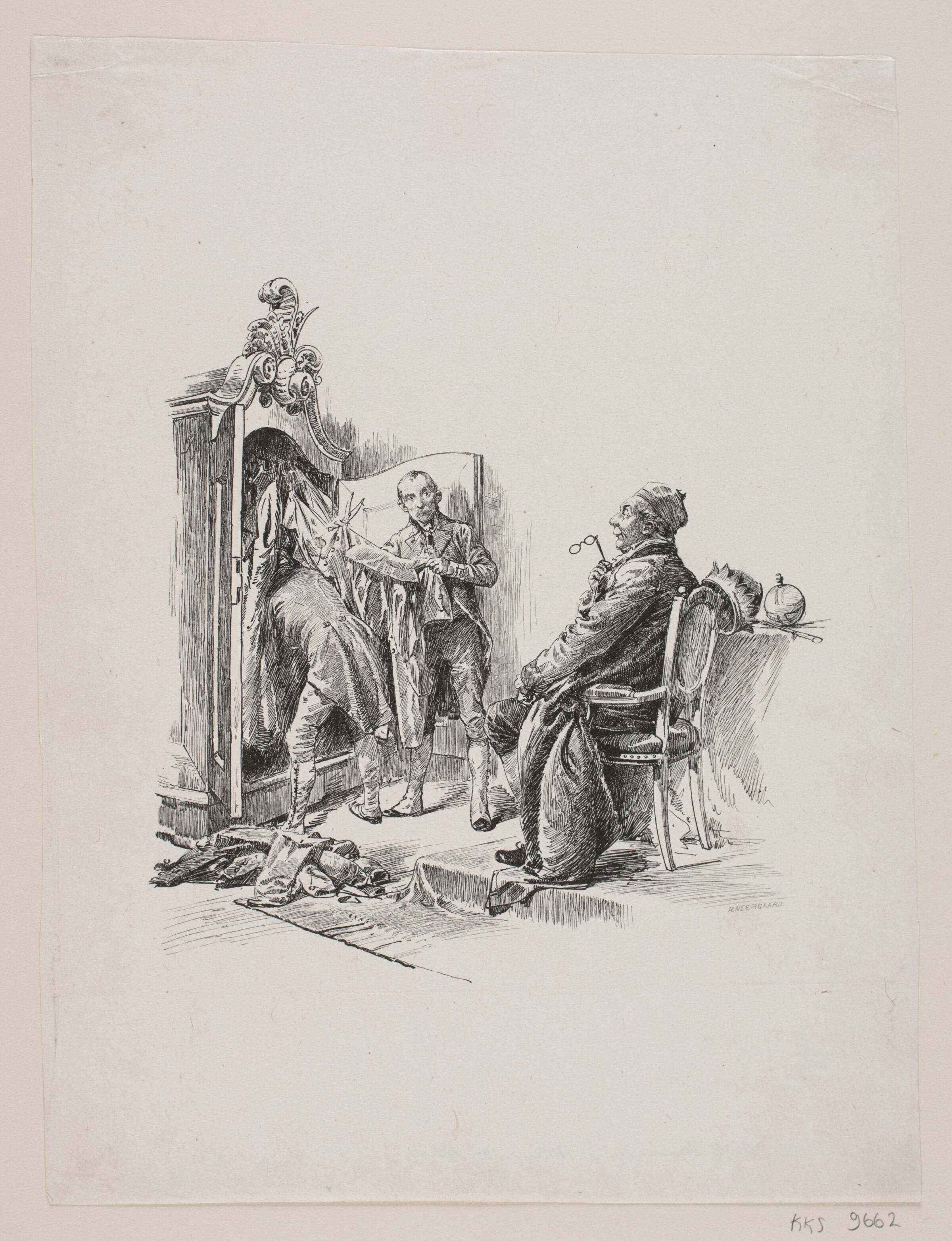 Illustration til "Kejserens nye klæder", Robert Neergaard, 1895