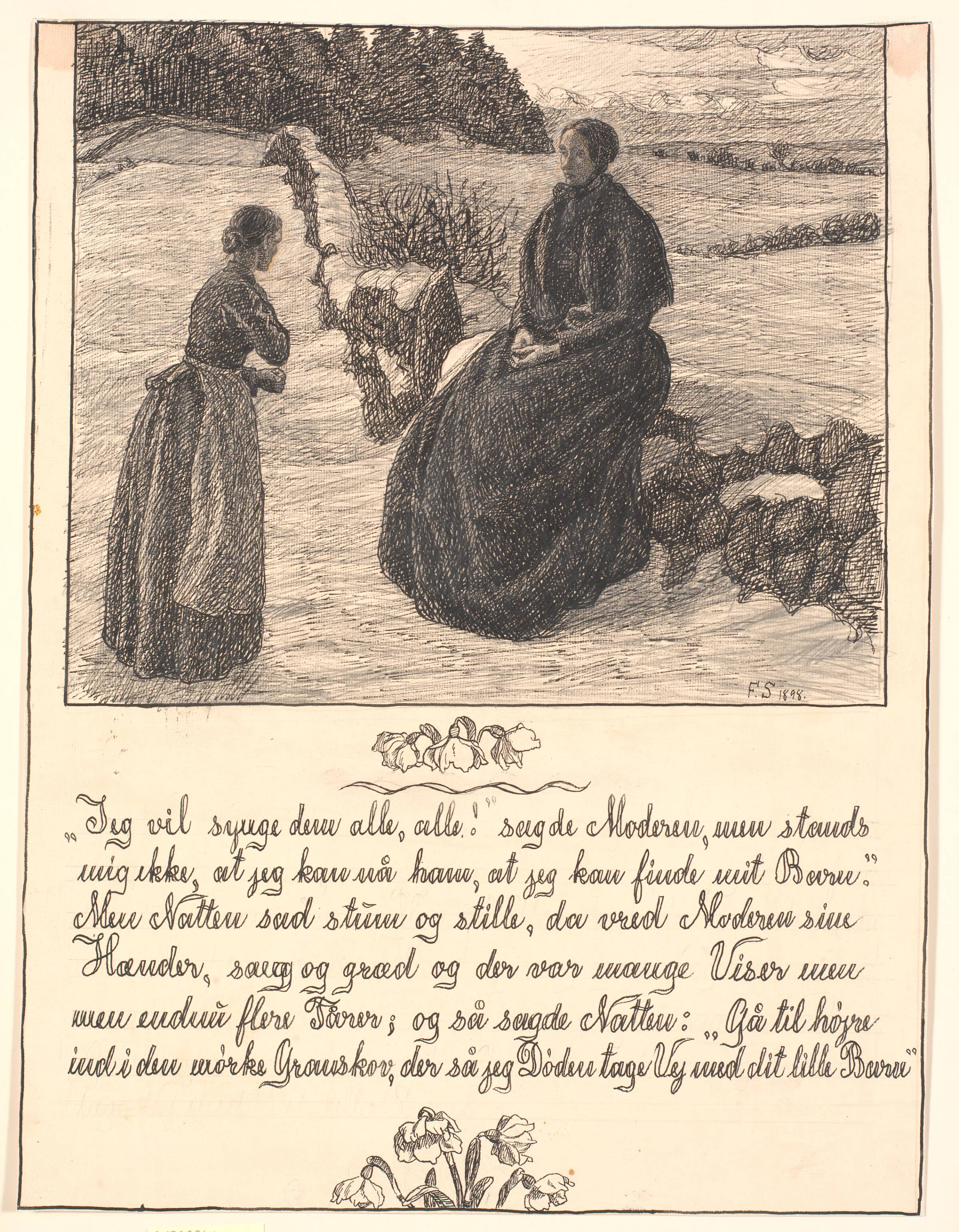Jeg vil synge dem alle, alle!, sagde Moderen..., Fritz Syberg, 1898