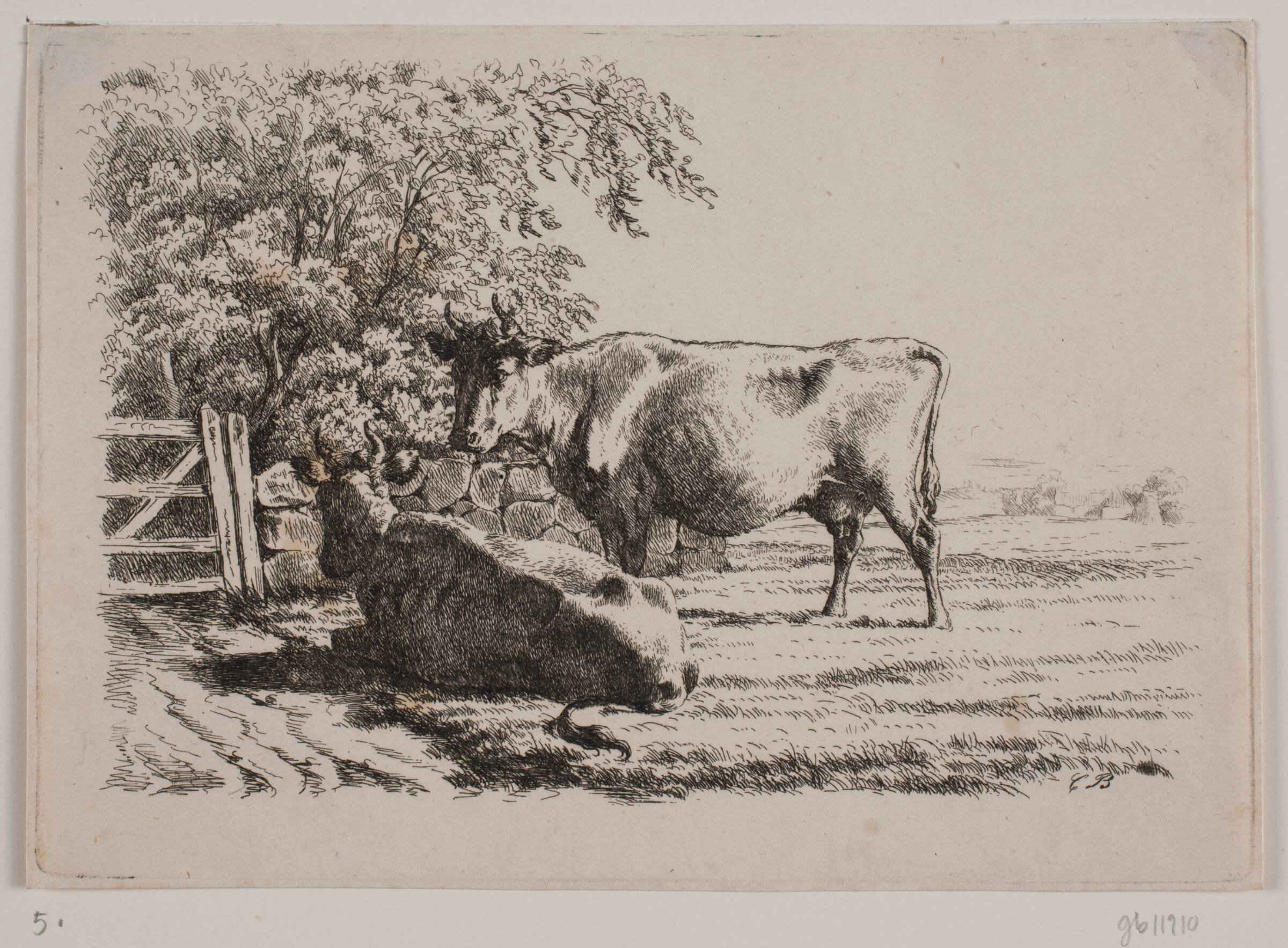 To køer, Carl Frederik Bartsch, 1850