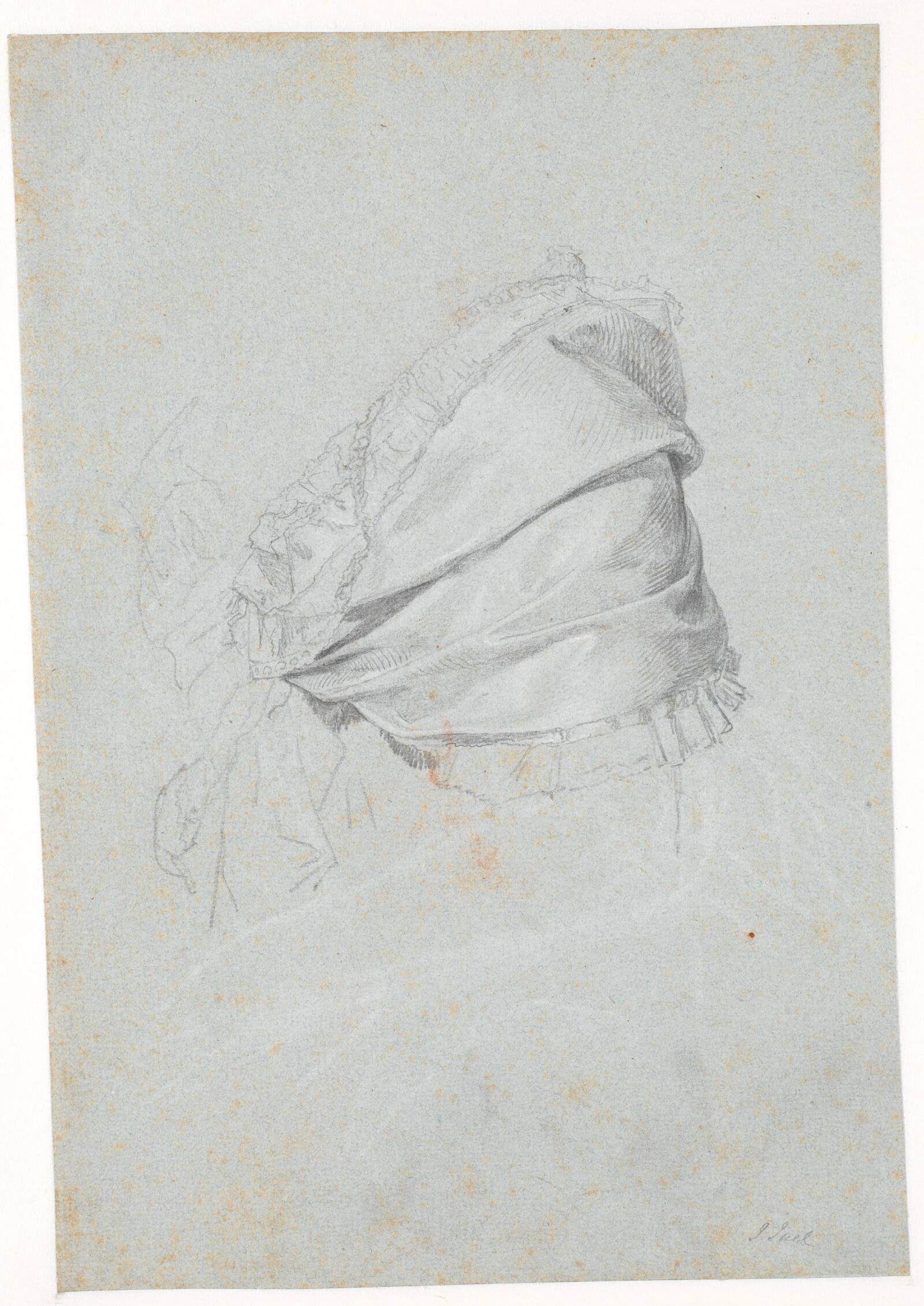Studie af dames mantille, Jens Juel, 1777-1779