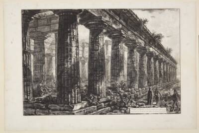 Neptun-templet i Paestum, set fra siden og forstørret i forholdt til det første blad