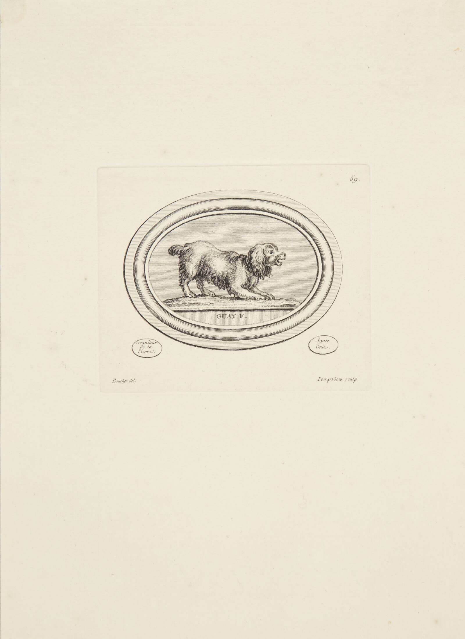 Gøende hund, Madame de Pompadour, 1753-1757