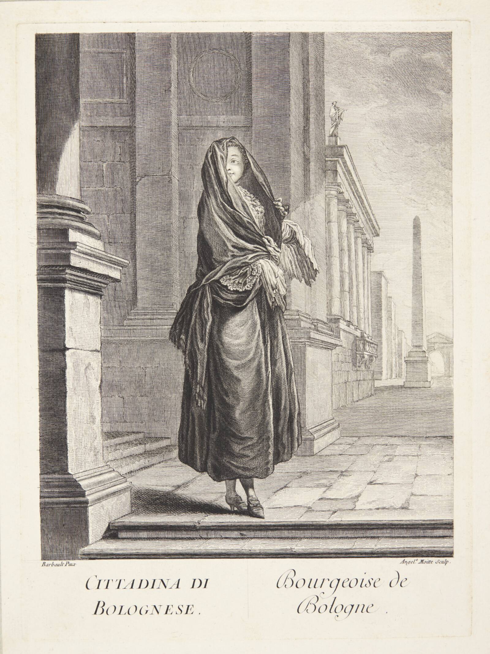 Kvinde fra Bologne (Bourgeoise de Bologne), Rose Angélique Moitte, 1760-1769